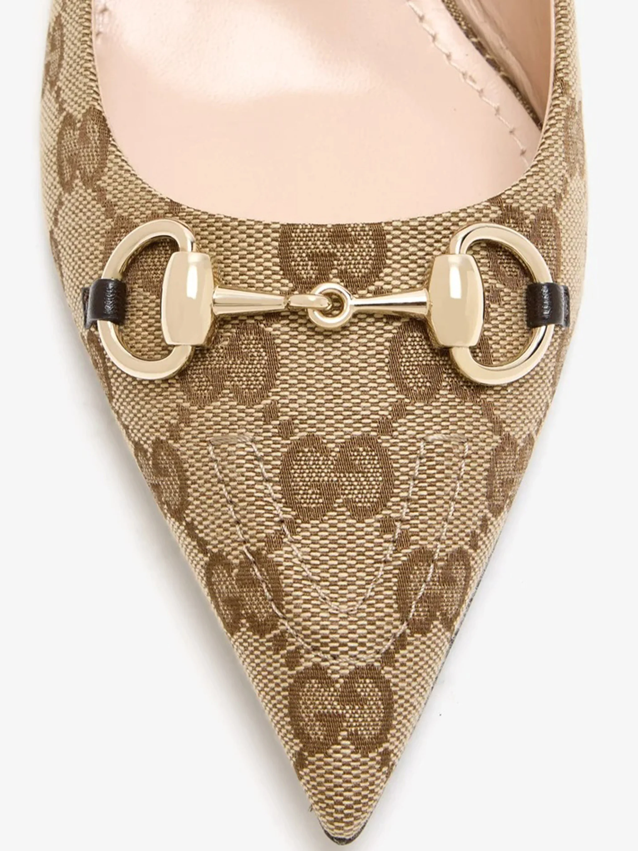 Beige Werin 55 Monogram Horsebit Pumps - Image 2