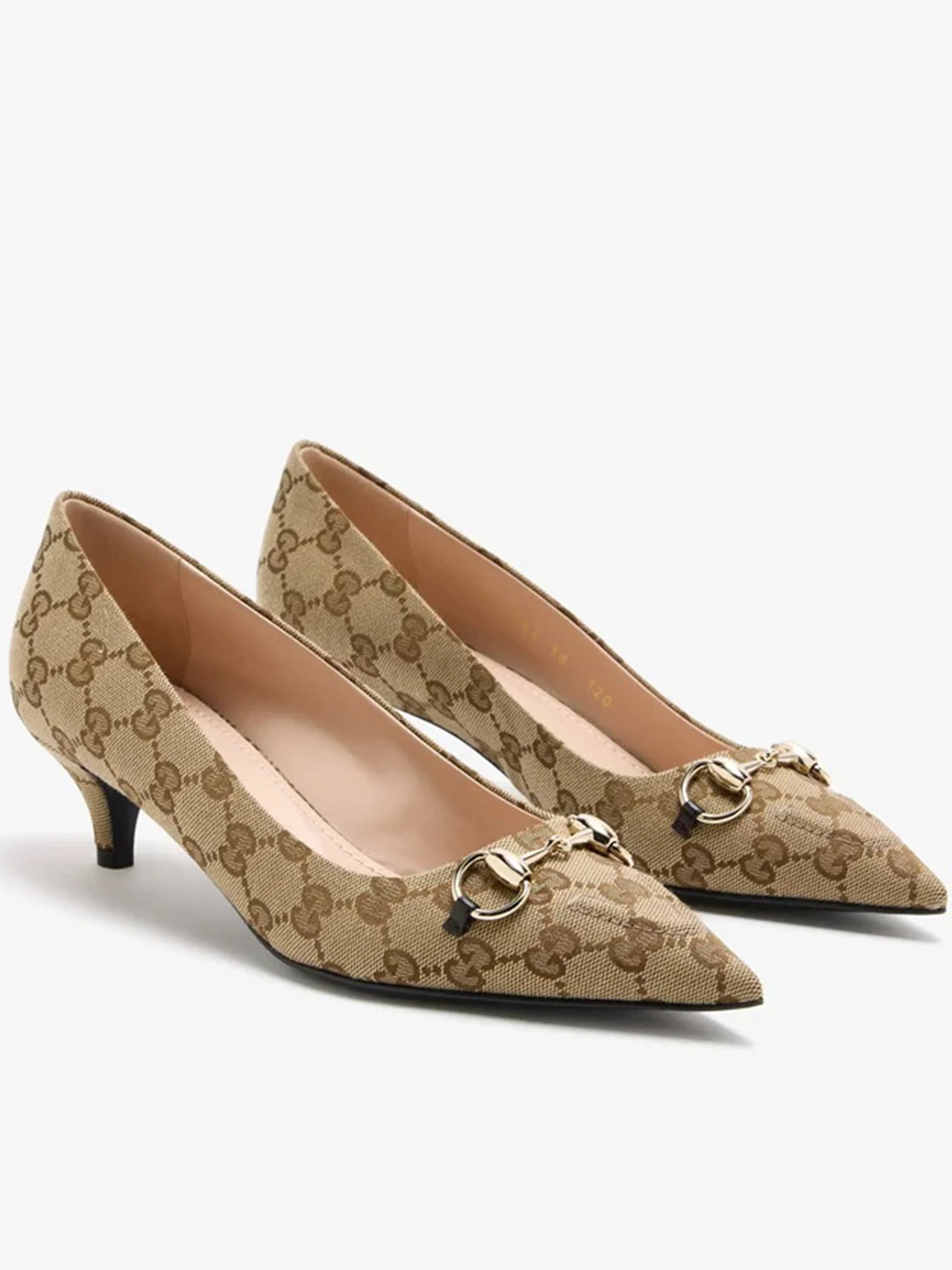 Beige Werin 55 Monogram Horsebit Pumps - Image 4