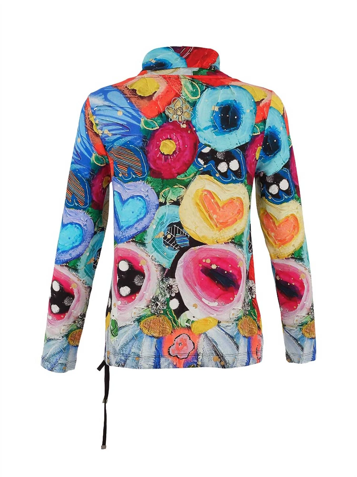 Believe In Angels Floral & Hearts Pull Over Top In Multi Brights - Image 2