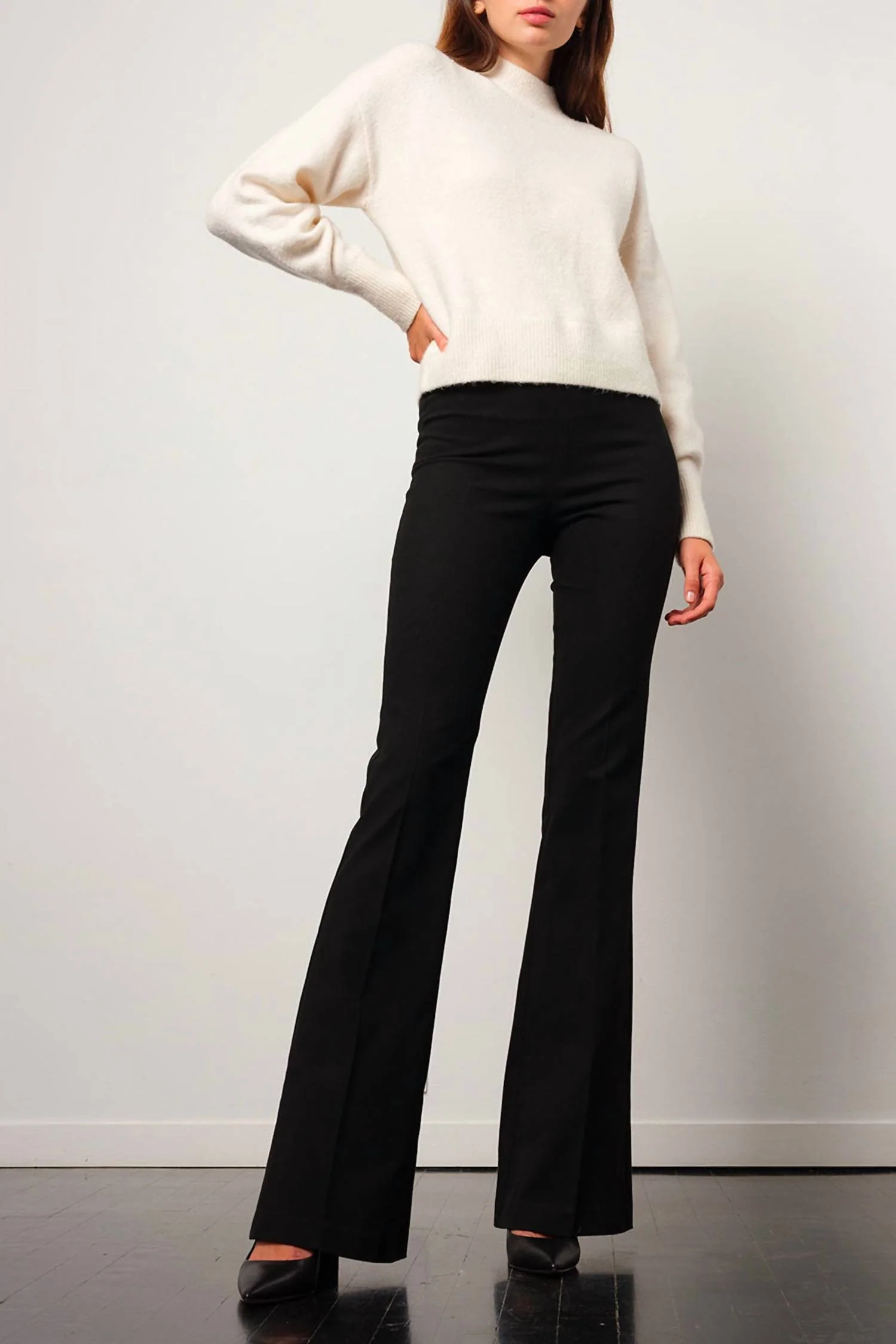 Bellini Flannel Flare Pant In Black
