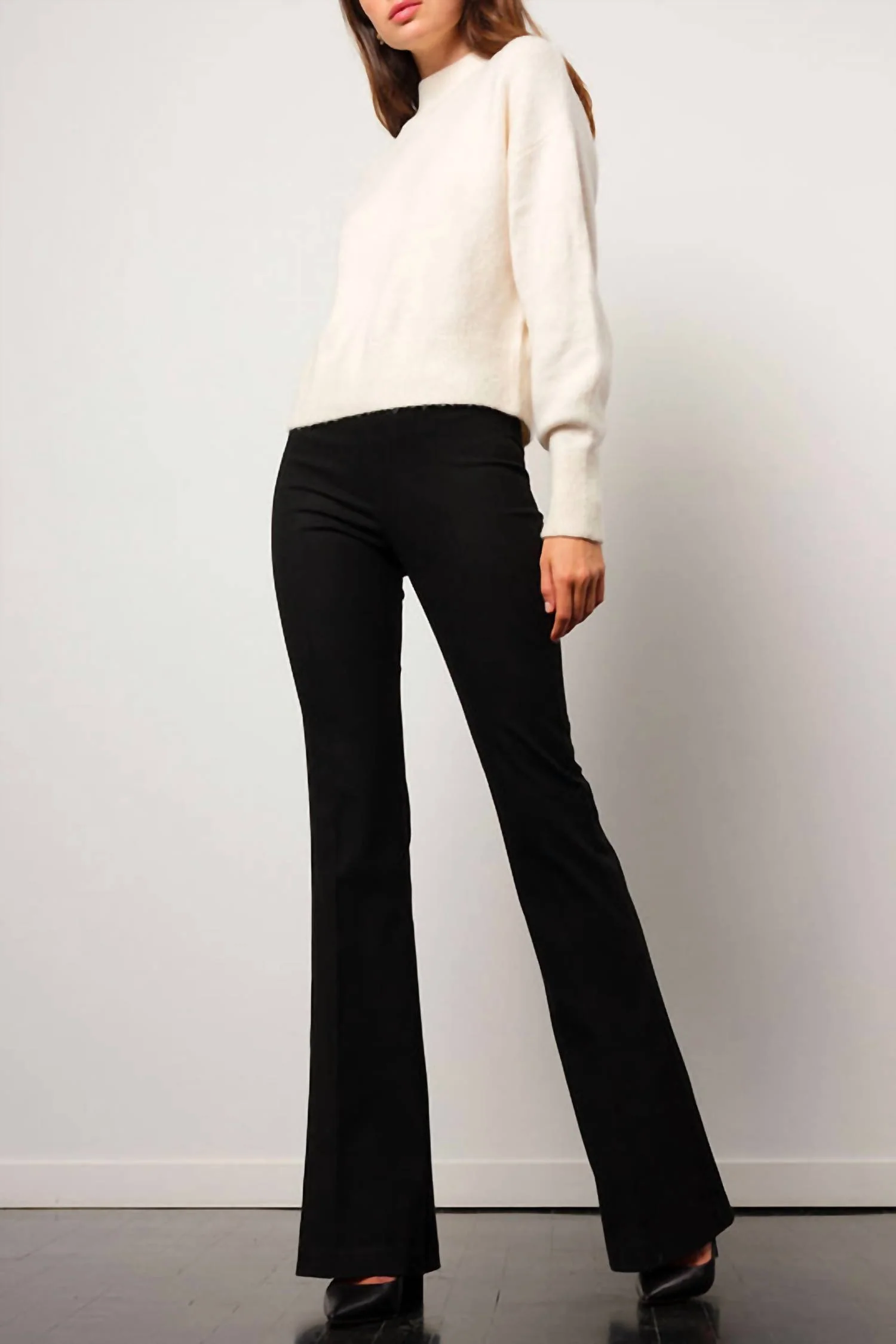 Bellini Flannel Flare Pant In Black - Image 2