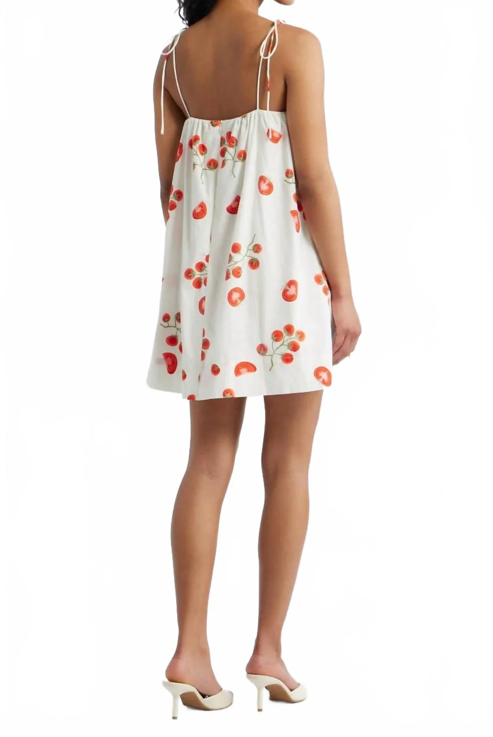 Bellissimo Tie Strap Dress In White - Image 3