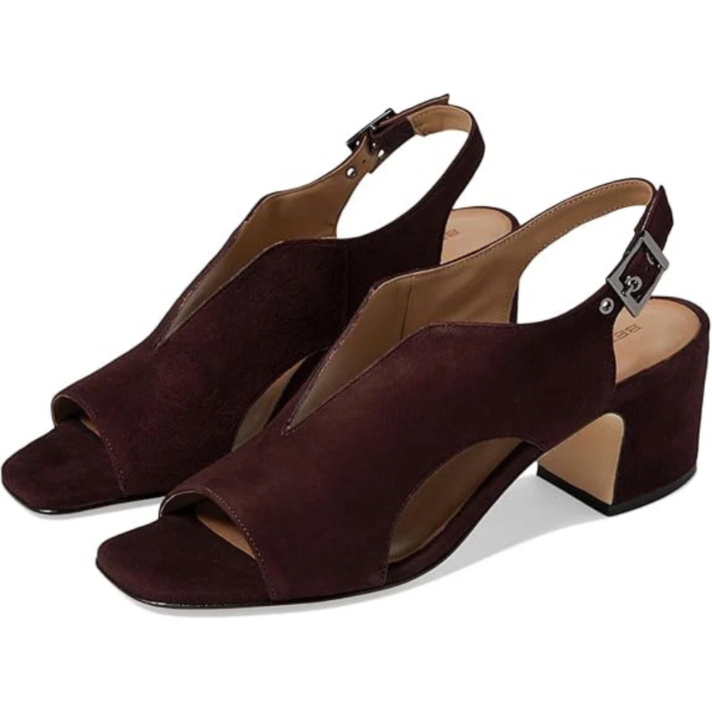 Bernardo Bedford Sandals Women's Aubergine Block Heel Slingback HTAT1144