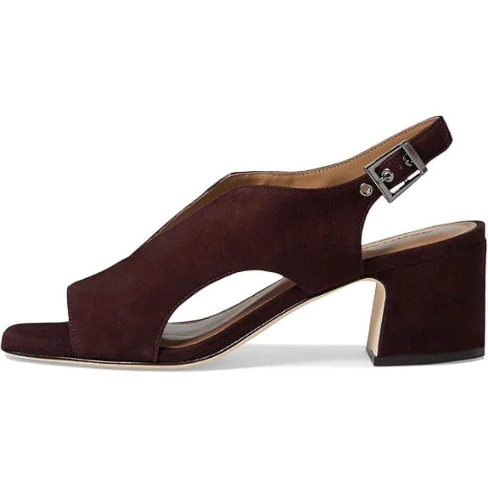 Bernardo Bedford Sandals Women's Aubergine Block Heel Slingback HTAT1144 - Image 2