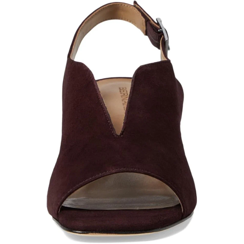 Bernardo Bedford Sandals Women's Aubergine Block Heel Slingback HTAT1144 - Image 3