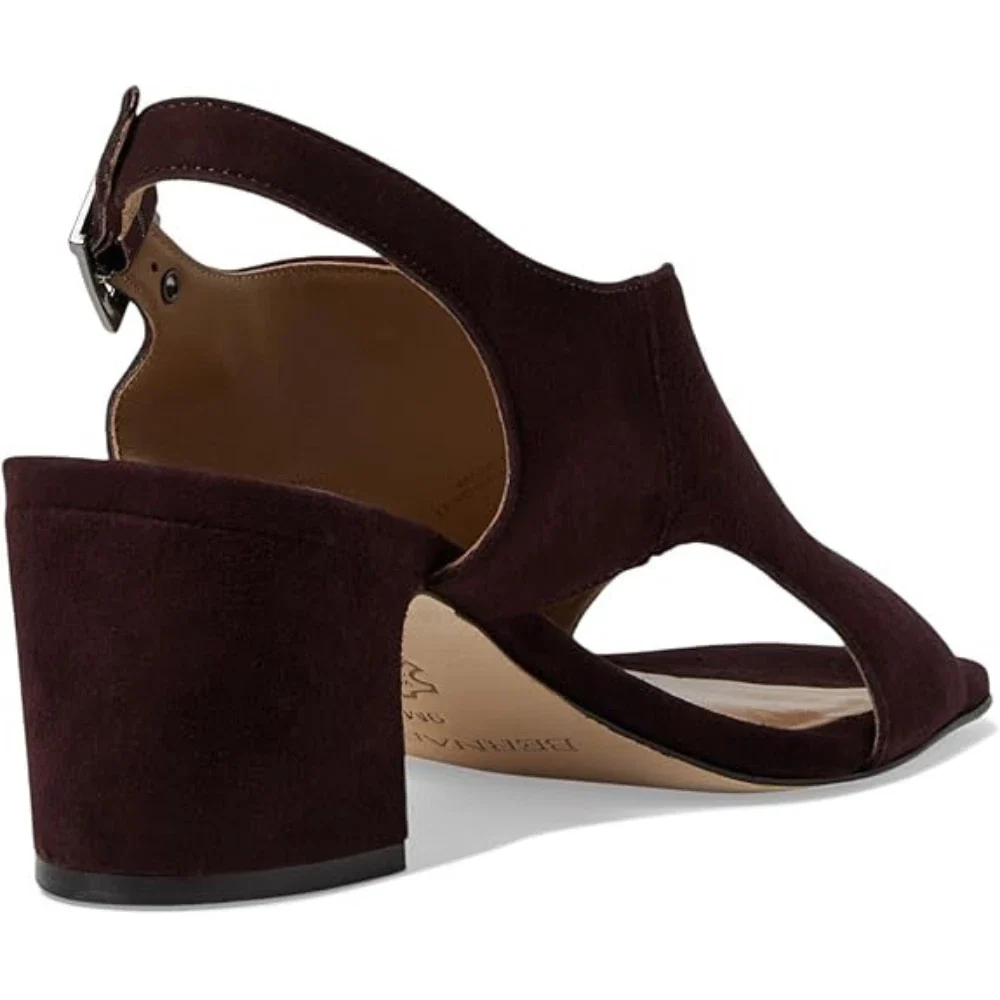 Bernardo Bedford Sandals Women's Aubergine Block Heel Slingback HTAT1144 - Image 4