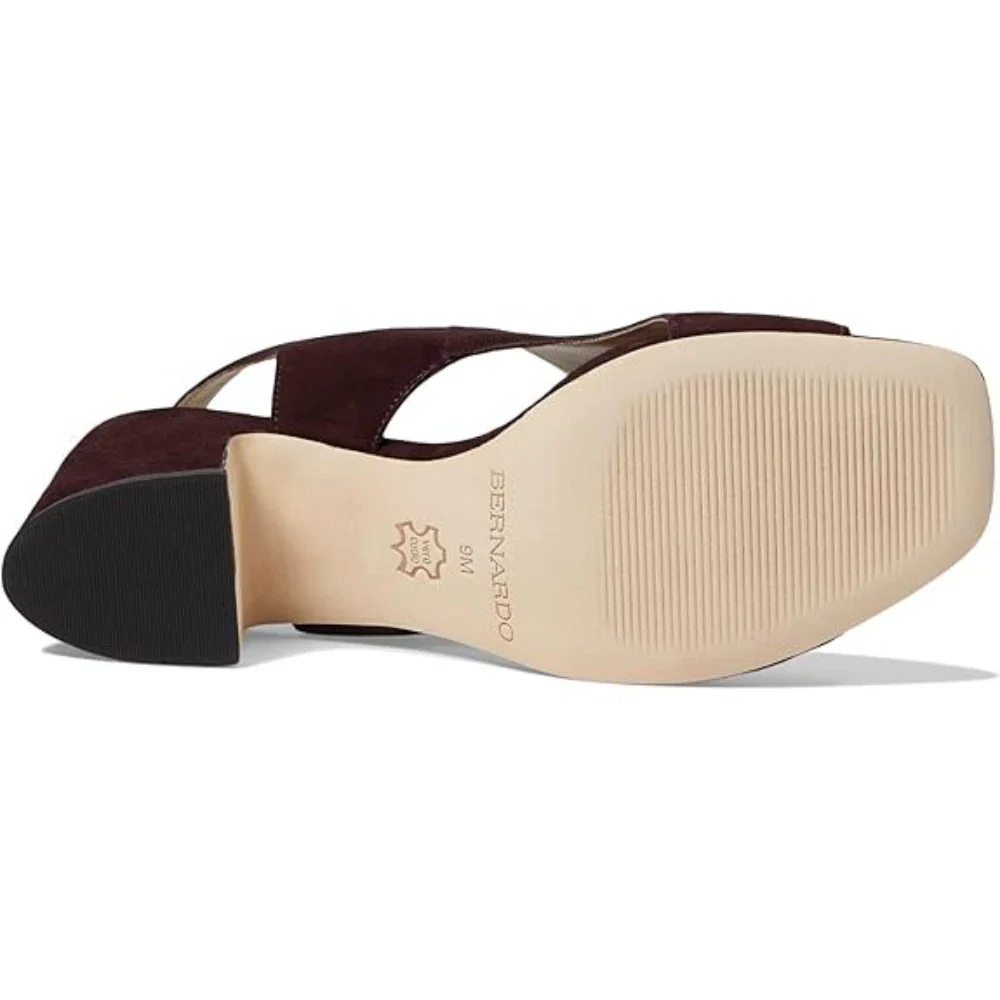 Bernardo Bedford Sandals Women's Aubergine Block Heel Slingback HTAT1144 - Image 5