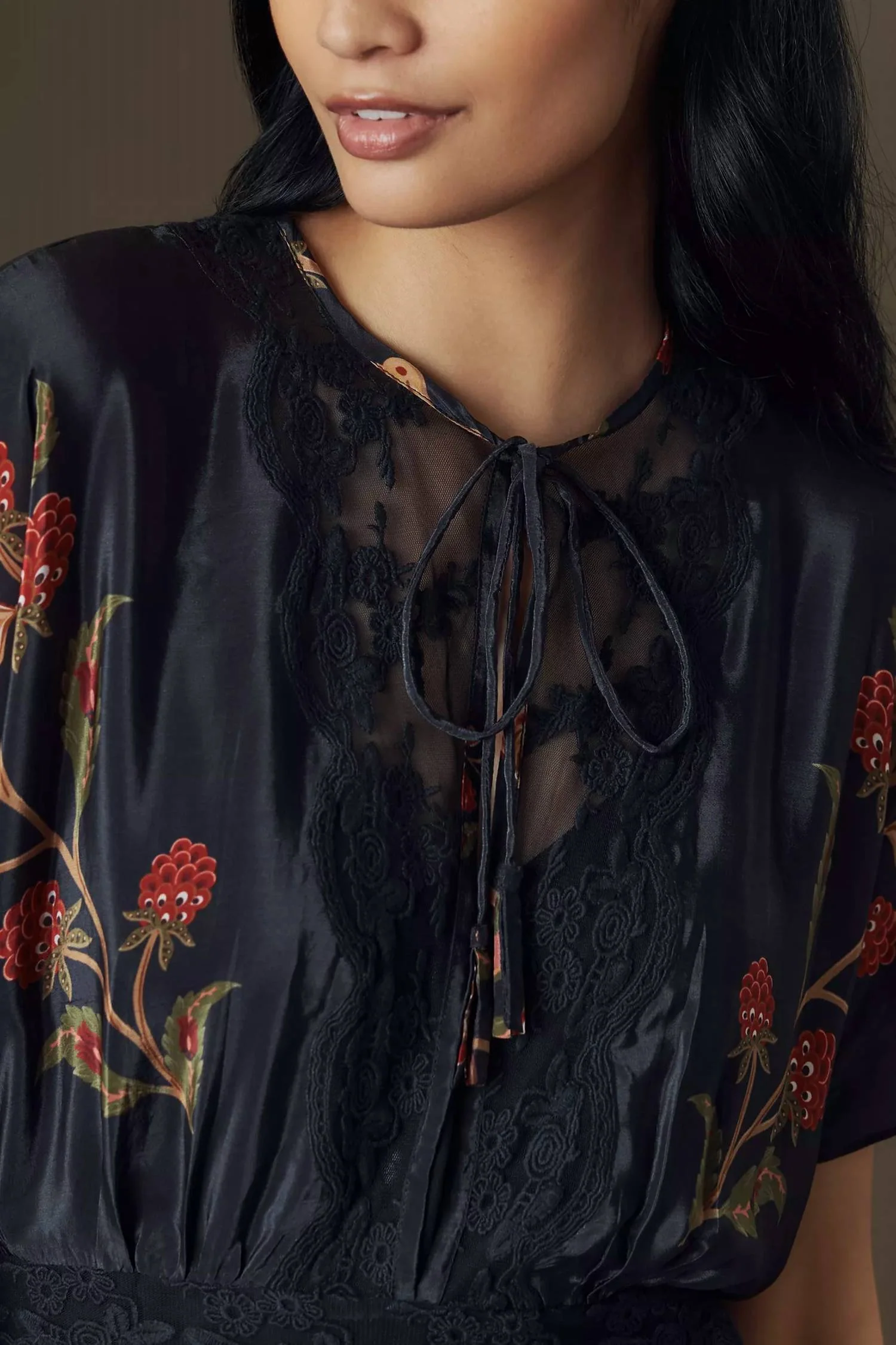 Berry Garden Mini Dress In Black - Image 2