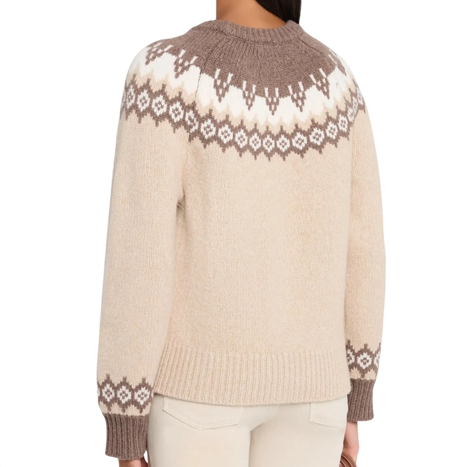Beth Fairisle Raglan Sweater In Beige Multi - Image 3