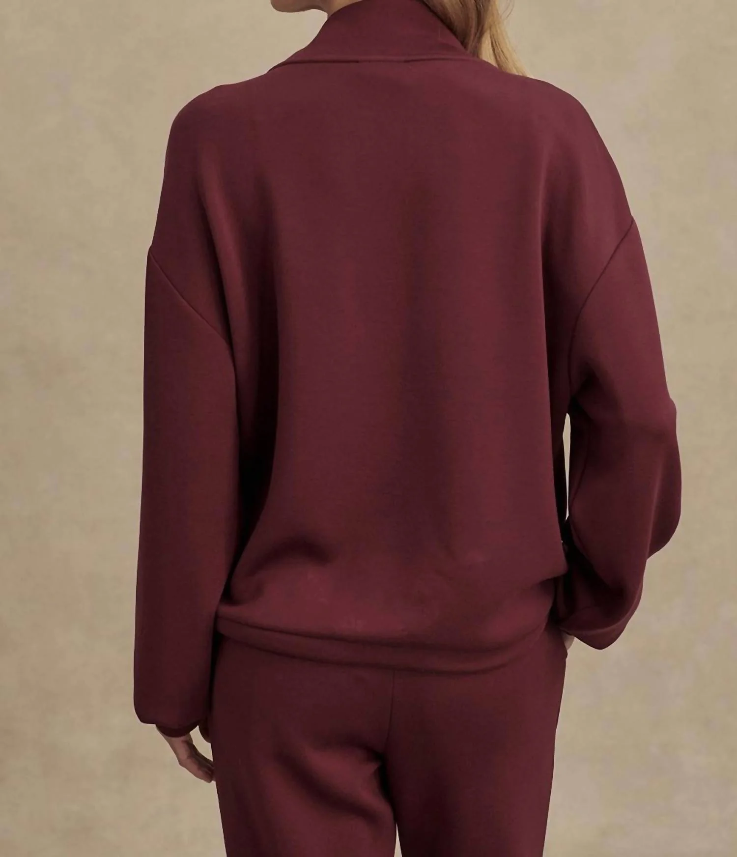 Betsy Sweat Top In New Maroon - Image 2