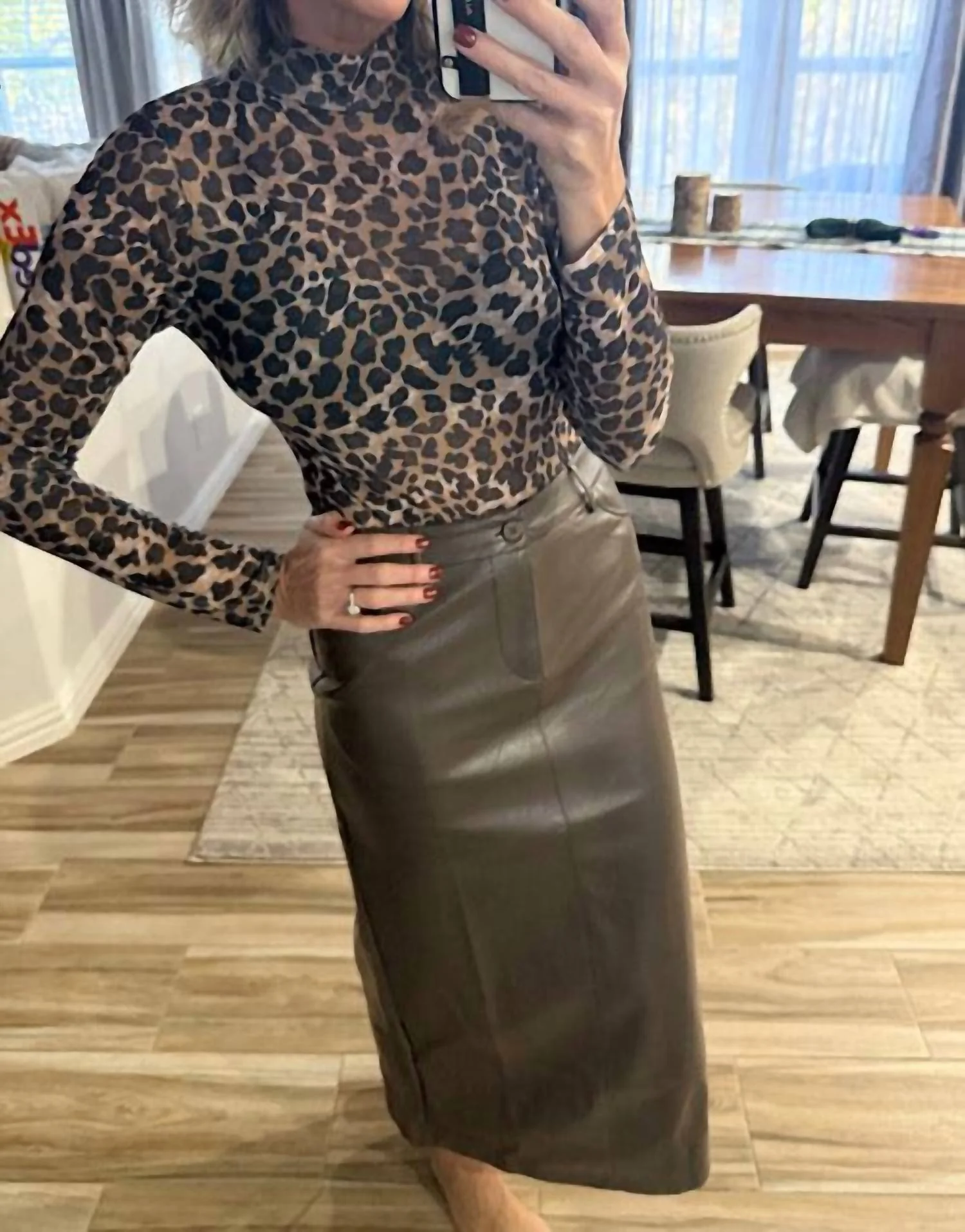 Better Than Chocolate Leather Skirt In Brown - Image 2