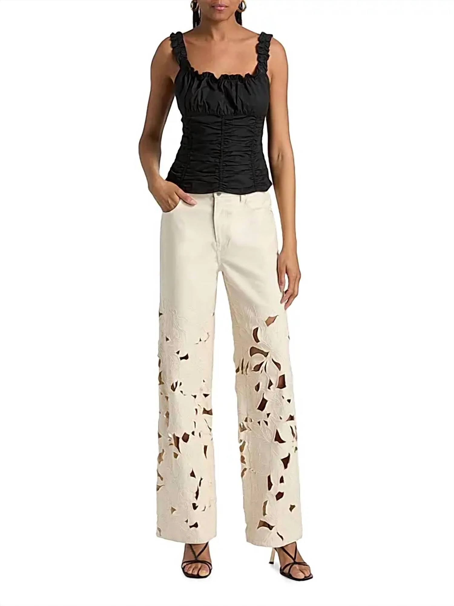 Betty Straight Leg Jean In Marshmallow - Image 4