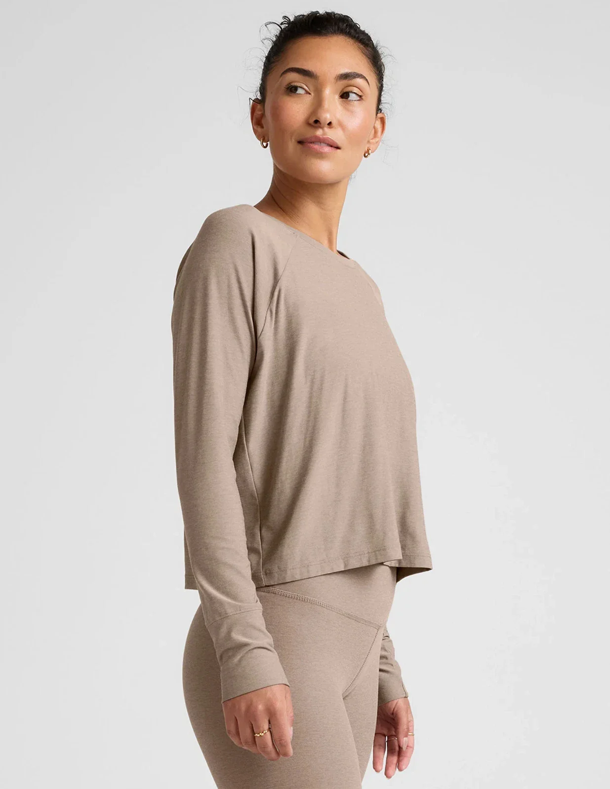Beyond Yoga Featherweight Daydreamer T-Shirt Women's Birch Heather GBO 97 - Image 2