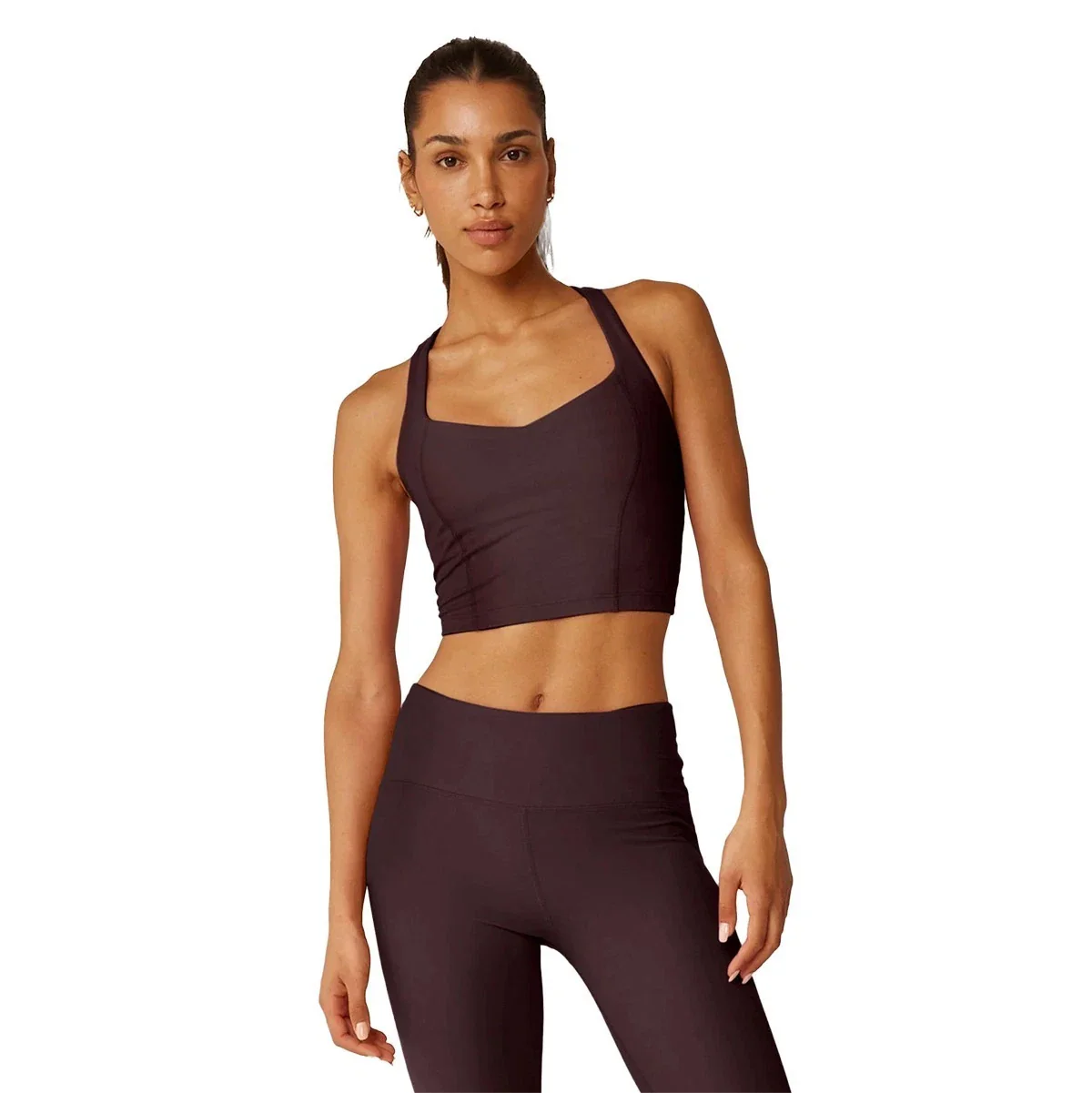 Beyond Yoga Powerbeyond Intensity Tank Top Womens Plum Racerback Cropped JDM2335
