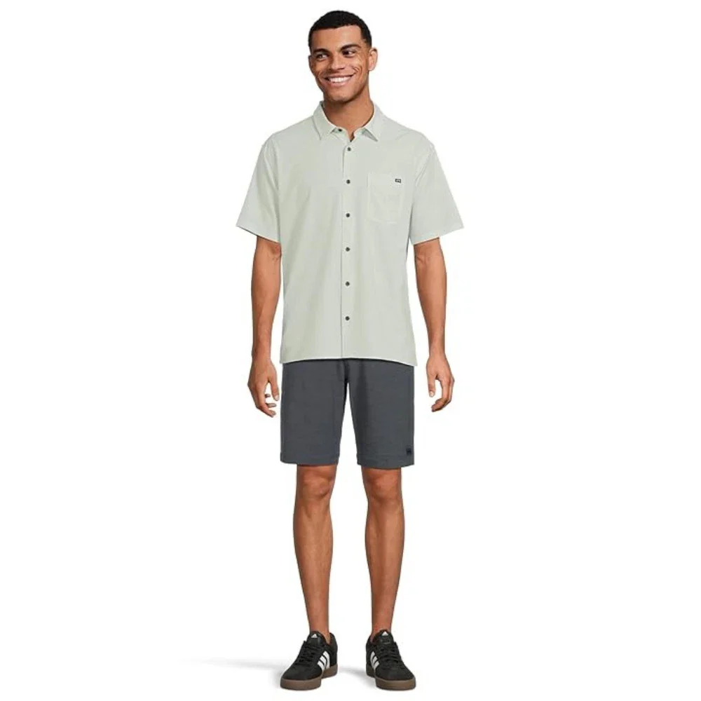 Billabong Surftrek Transit Shirt Mens Seafoam Classic Fit Button Front GBO2249 - Image 4