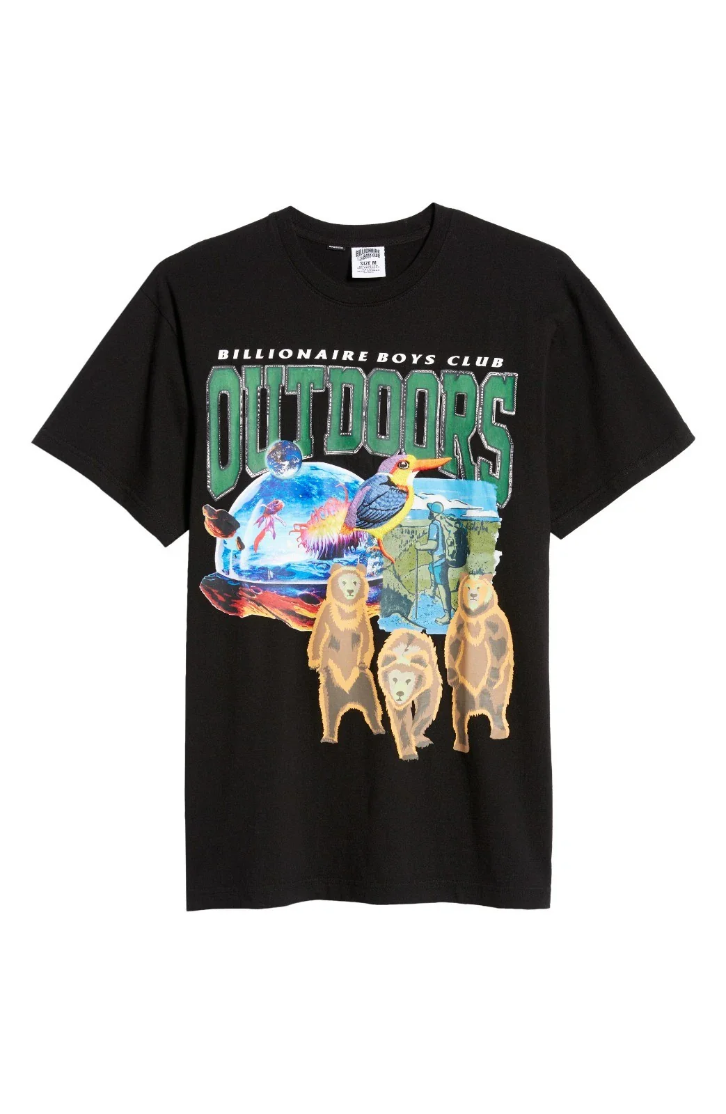 Billionaire Boys Club BB Outdoors T-Shirt Men Black Graphic Crew Neck FROG419 - Image 5