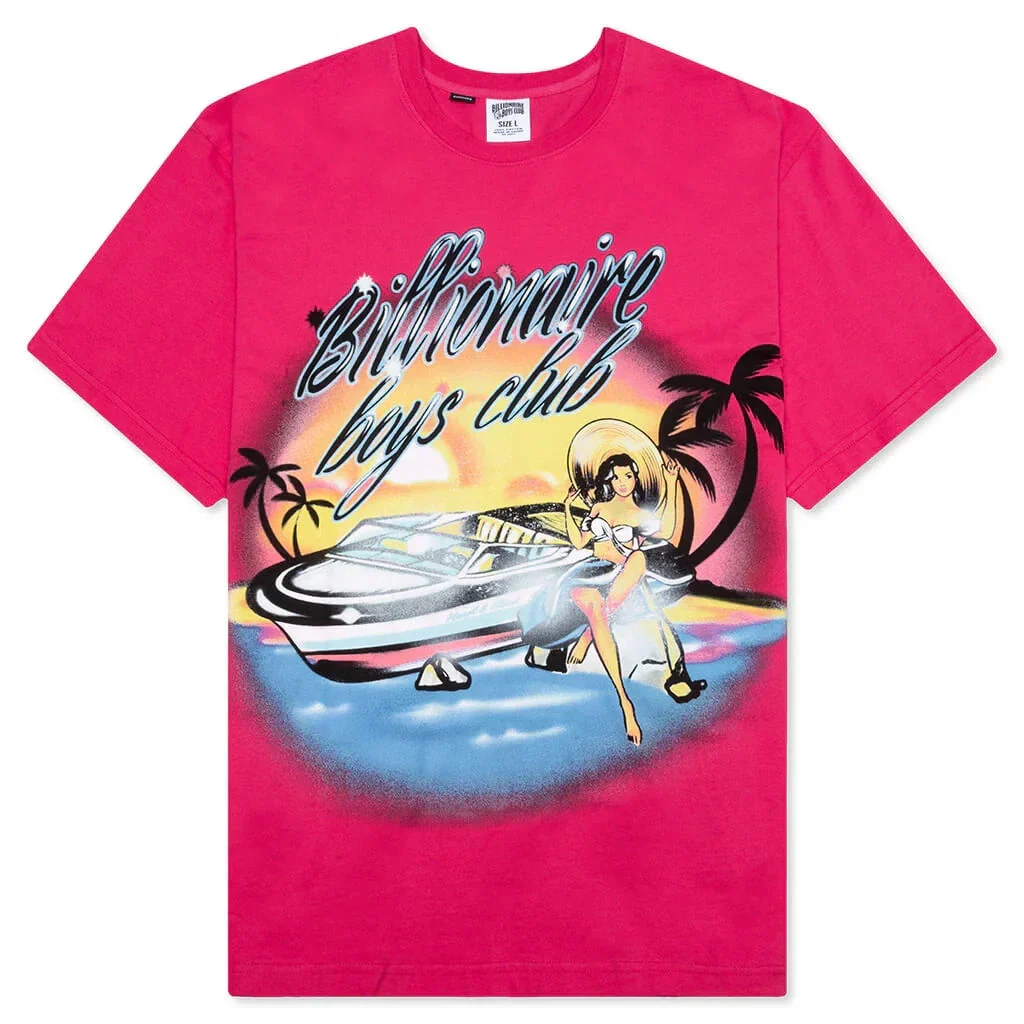 Billionaire Boys Club Memories Tee Men's Raspberry Graphic Print FROG 5