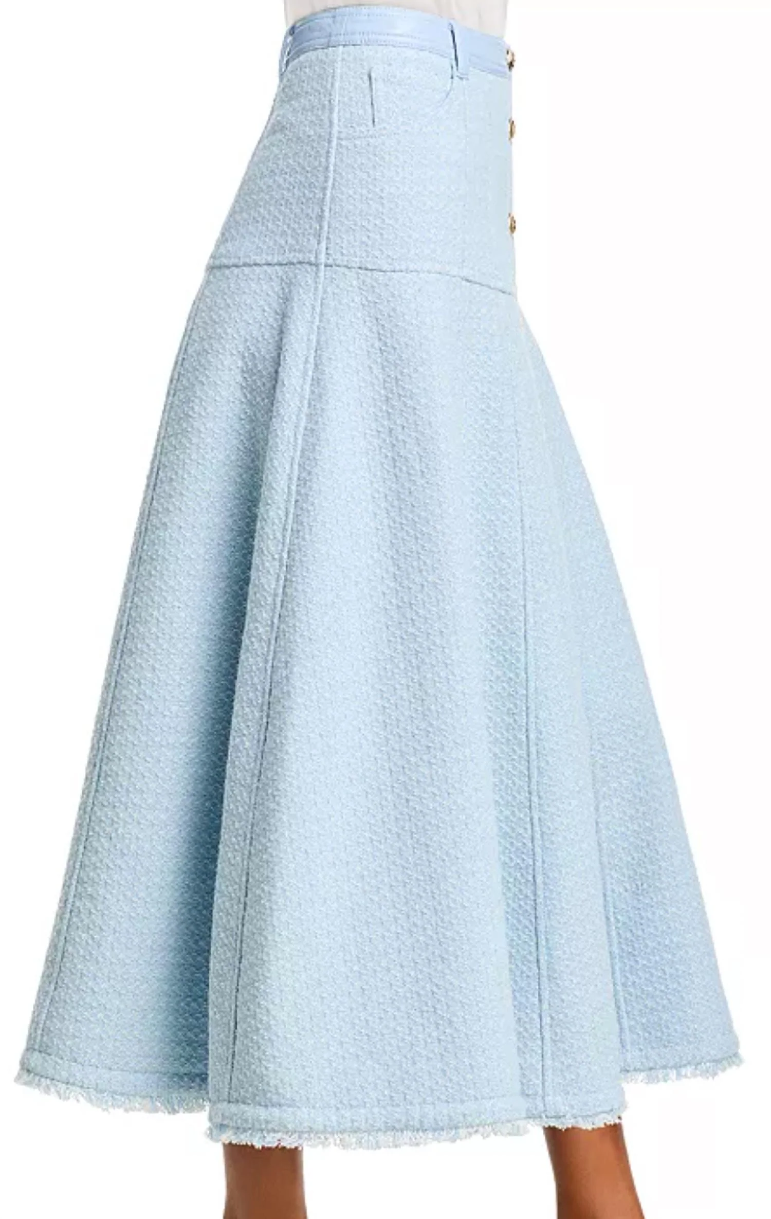 Birdseye Tweed Combo Veena Skirt In Blue - Image 3