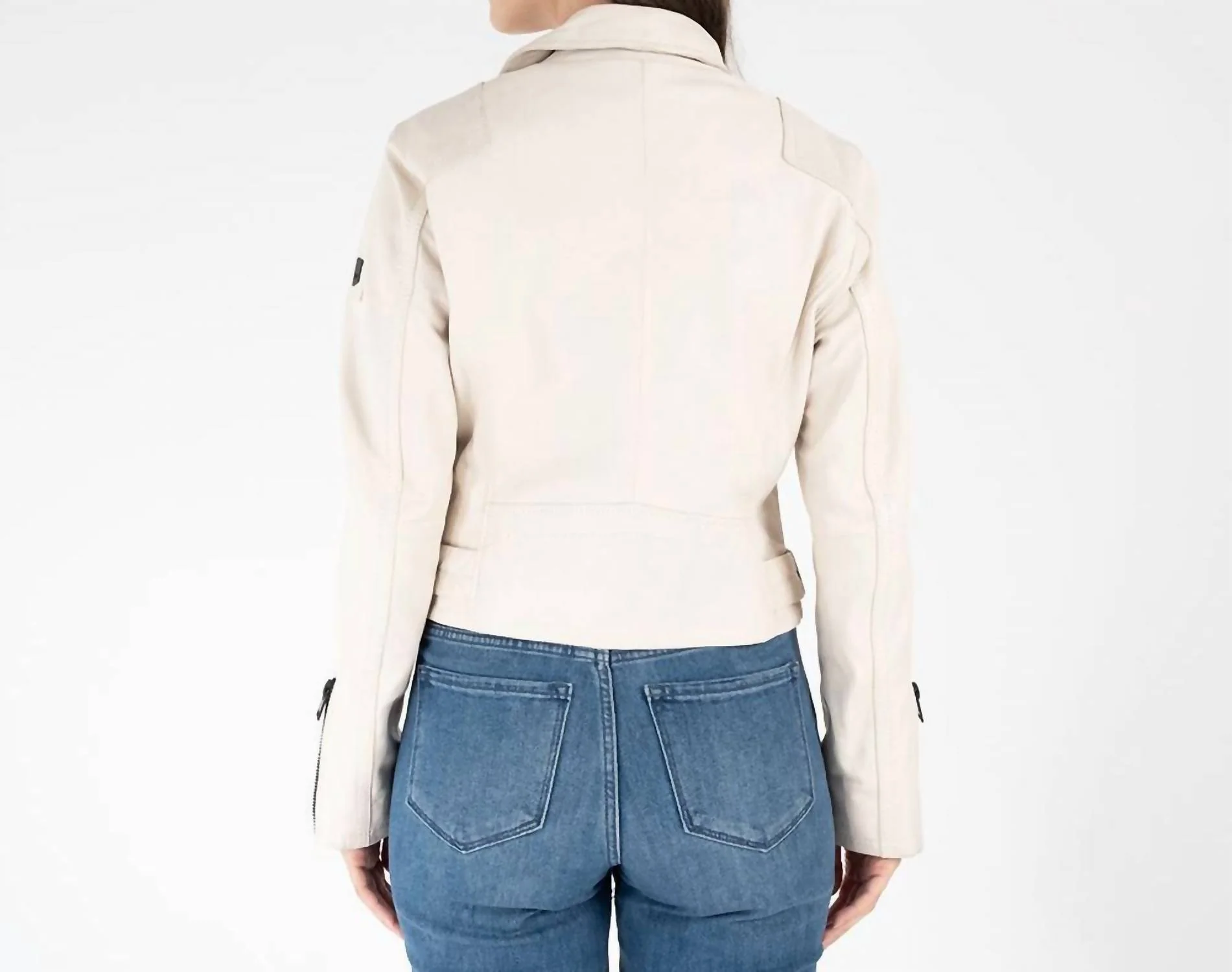 Bita Rf Leather Jacket In Off White - Image 2