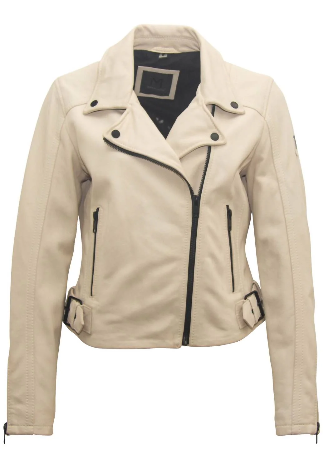 Bita Rf Leather Jacket In Off White - Image 3
