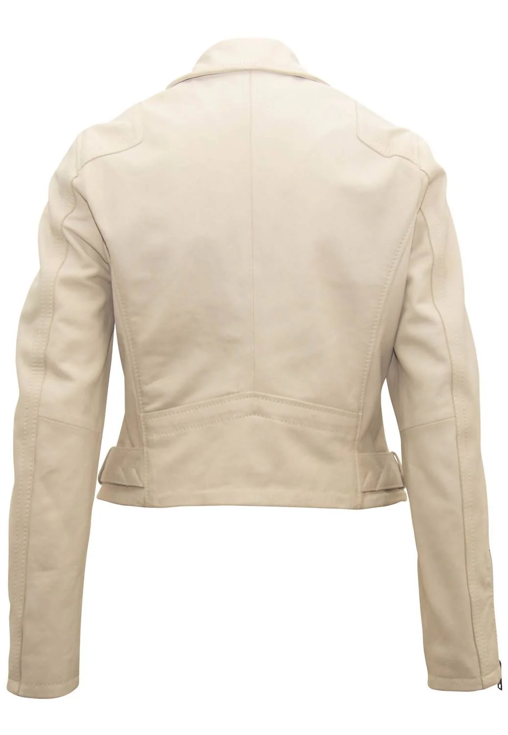 Bita Rf Leather Jacket In Off White - Image 4