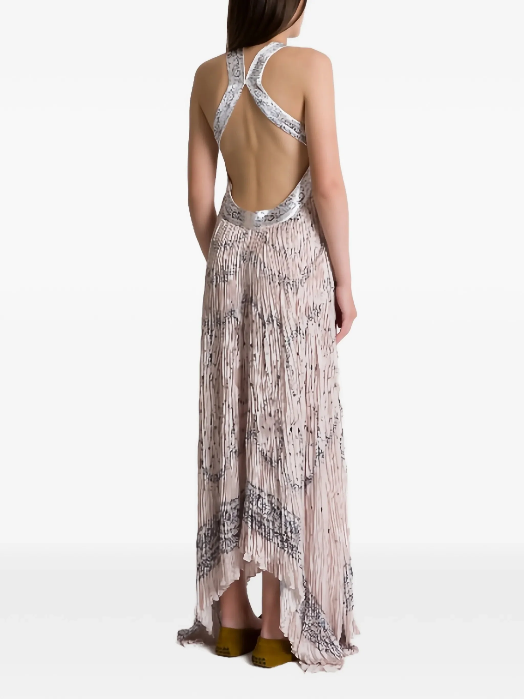 Black Abito Asymmetrical Satin Polyester Dress - Image 3