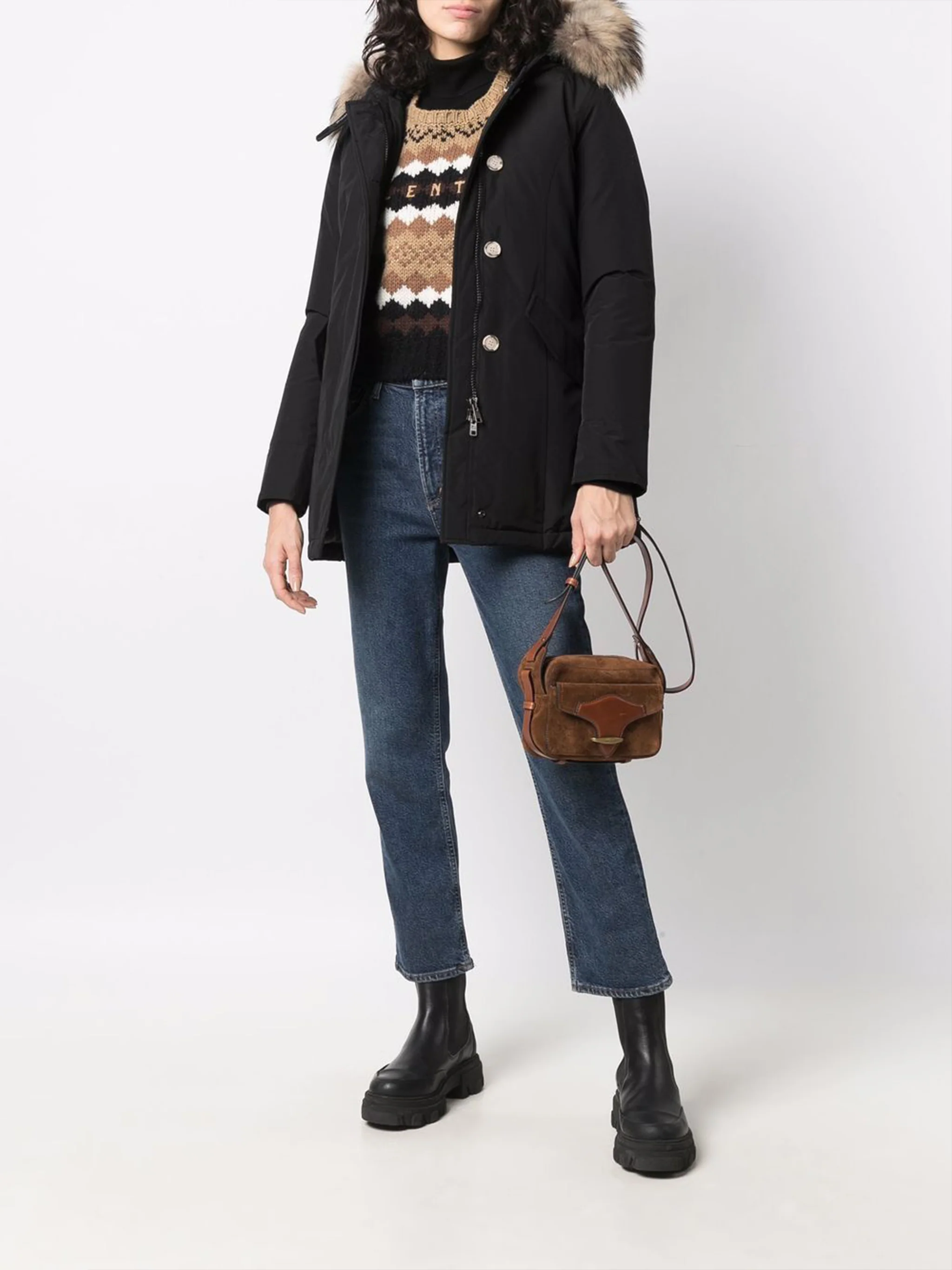 Black Arctic Raccoon Down Parka - Image 2