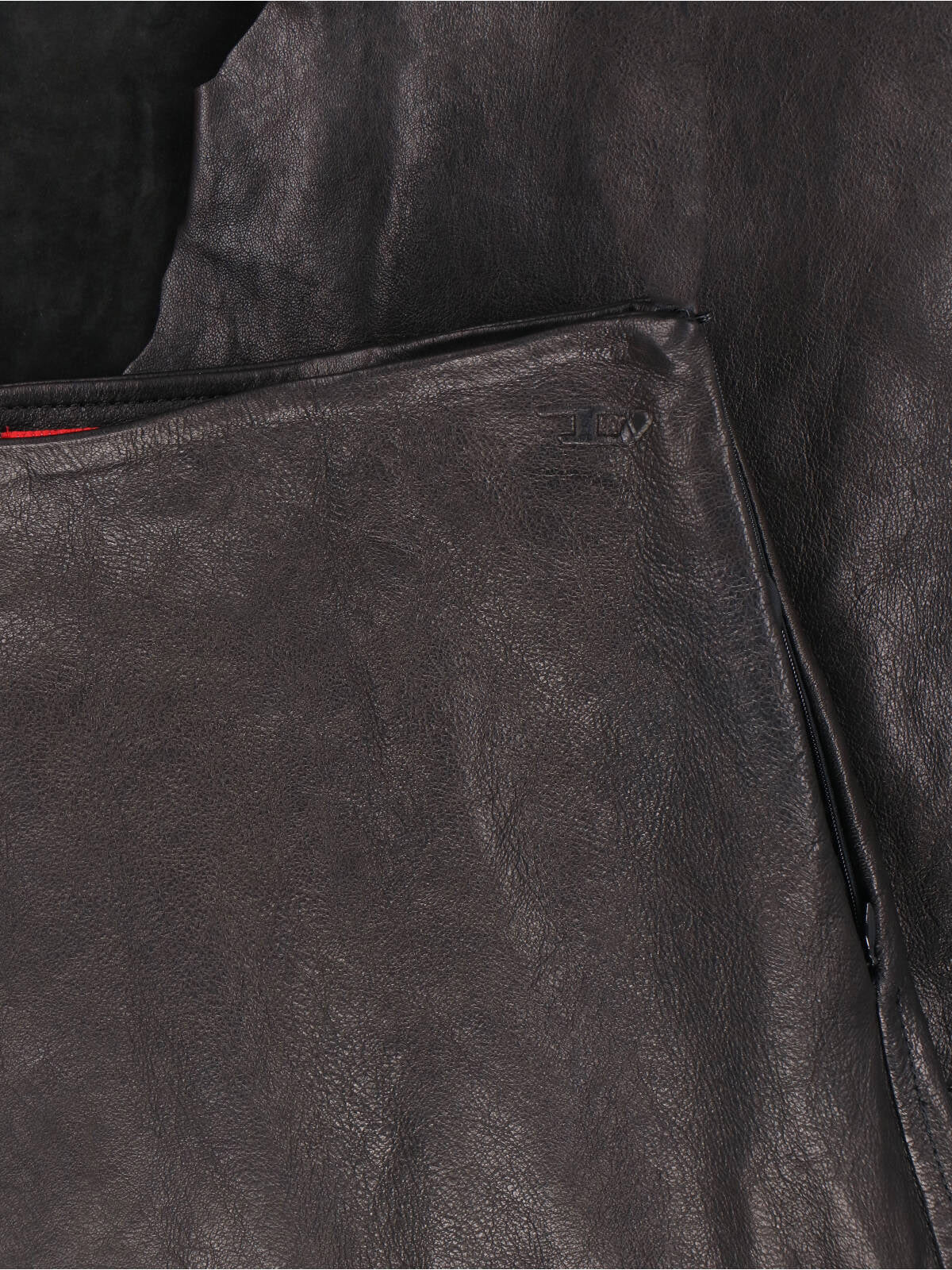Black Asymmetrical Distressed Leather Skirt - Image 4