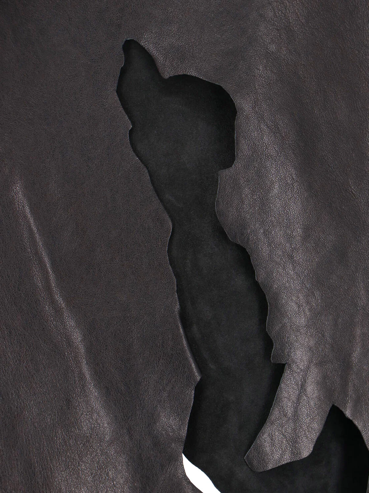 Black Asymmetrical Distressed Leather Skirt - Image 5