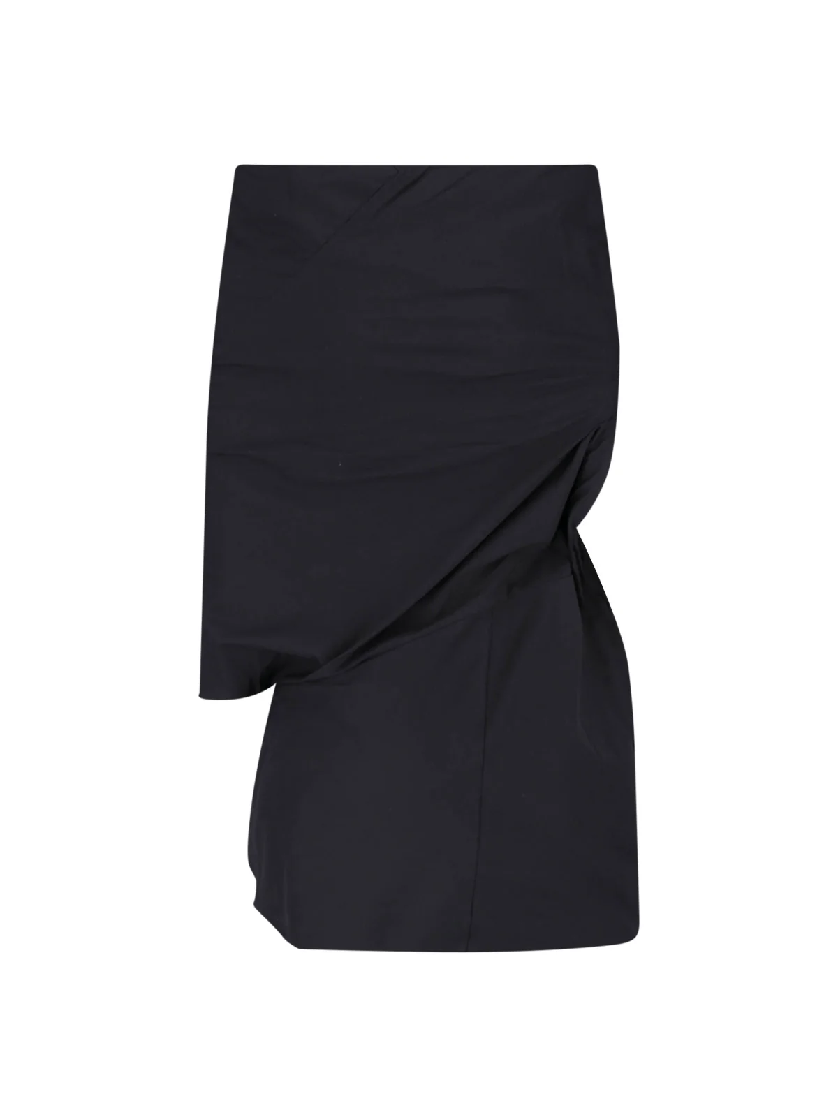 Black Asymmetrical Draped Sculptural Top - Image 2