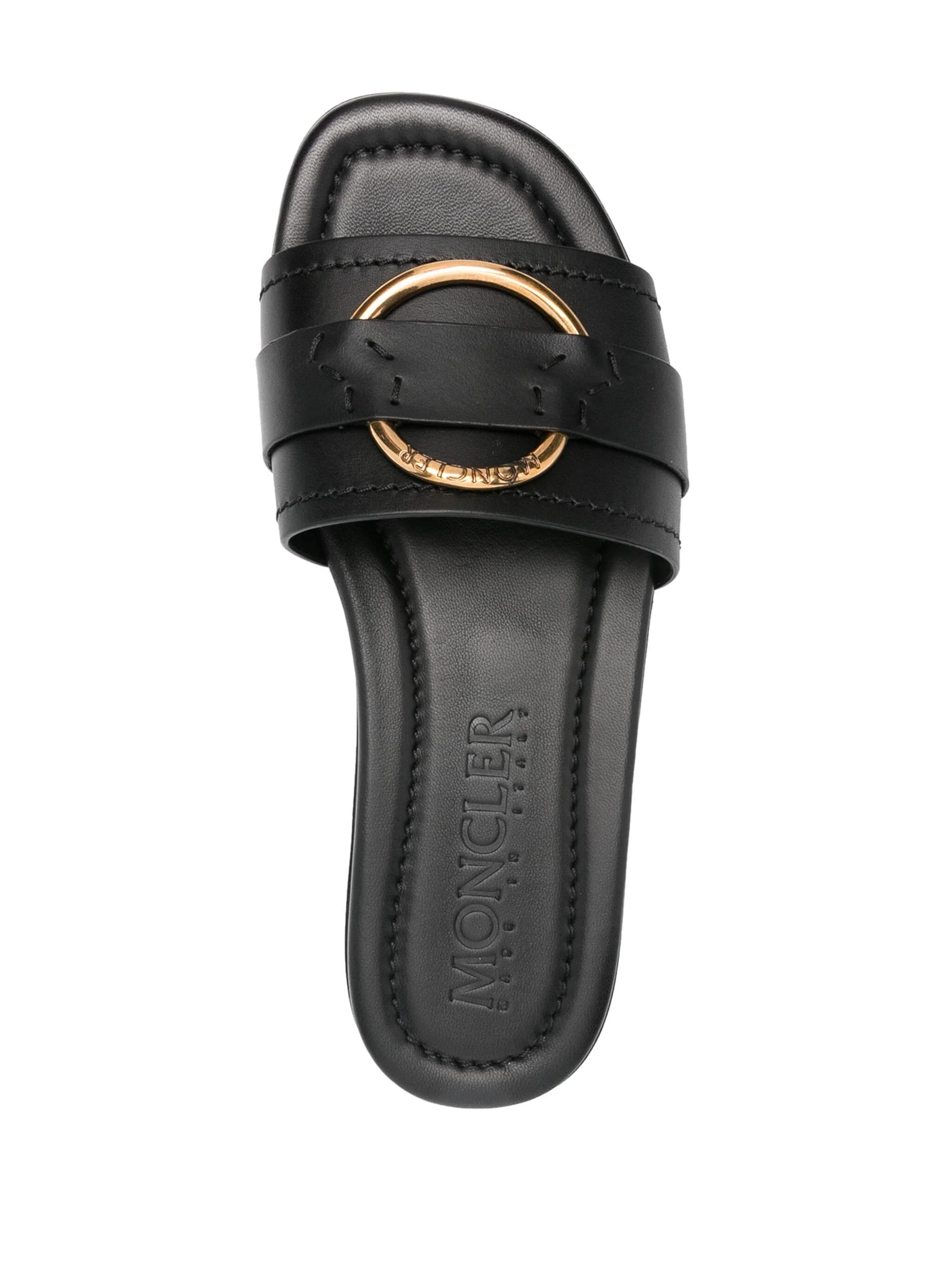 Black Bell Calfskin Leather Slides - Image 4