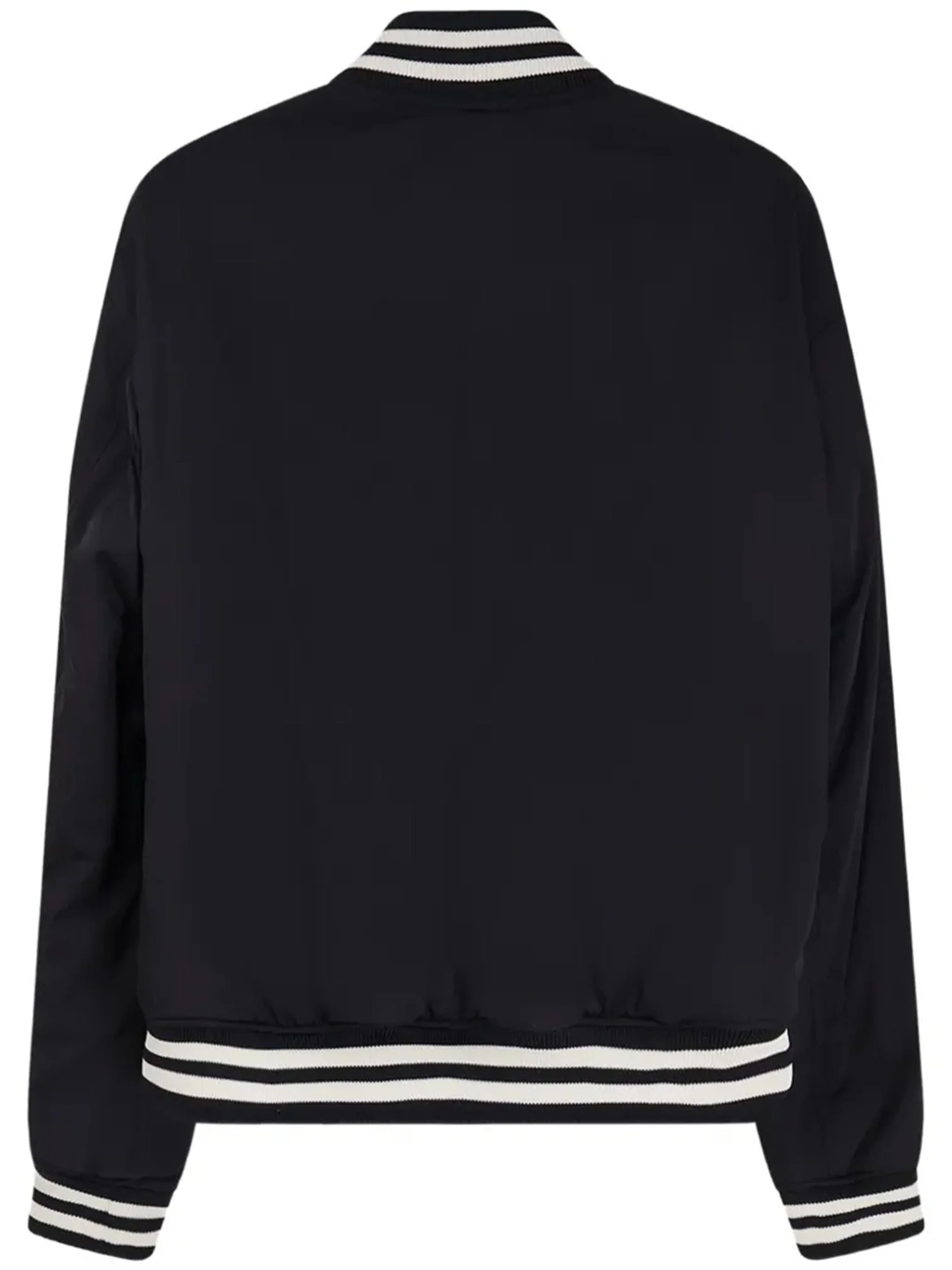 Black Blouson Ribbed Detail Bomber Jacket - Image 2