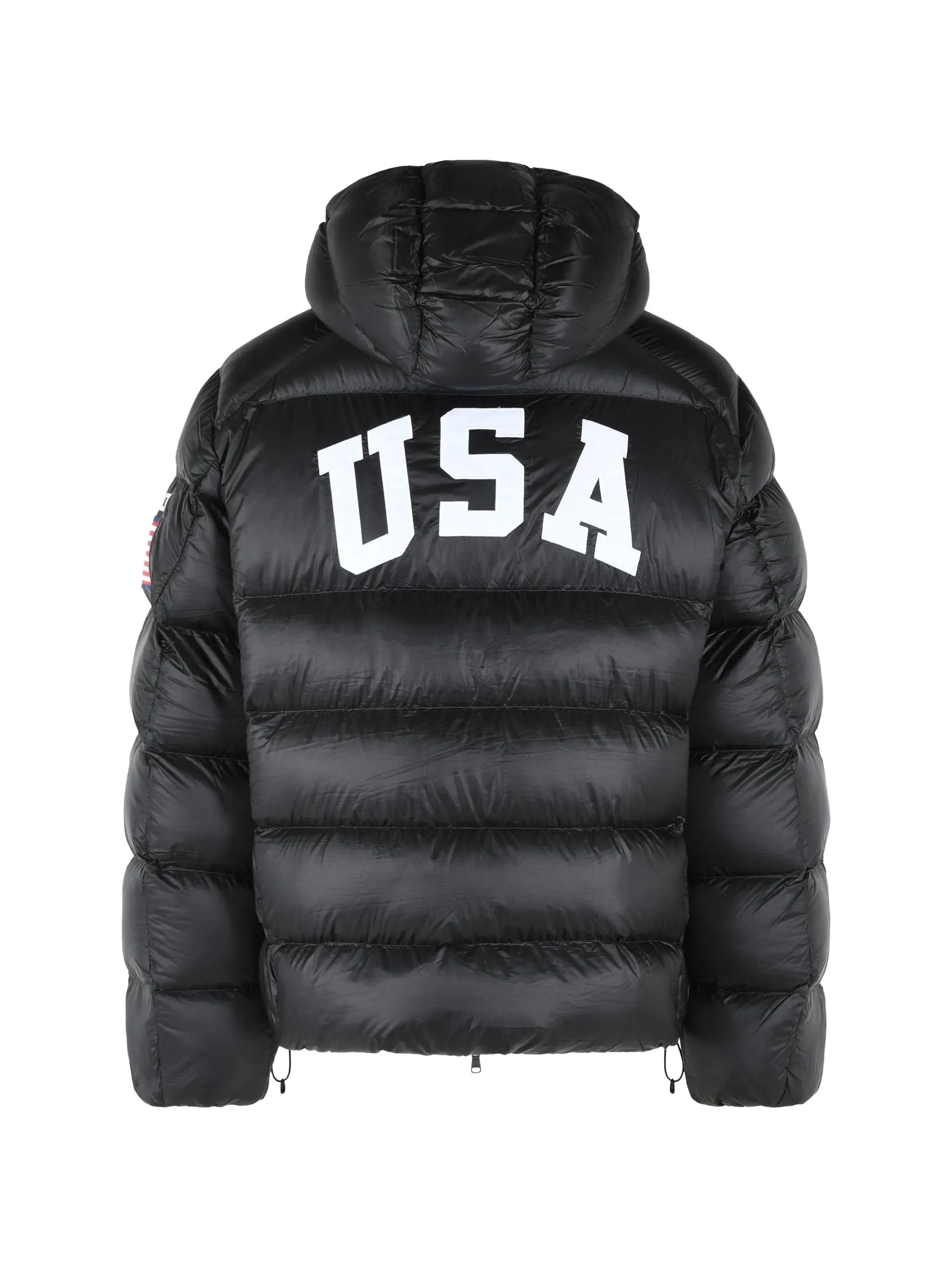 Black Bomber Jacket Quilted Puffer Jacket - Image 2