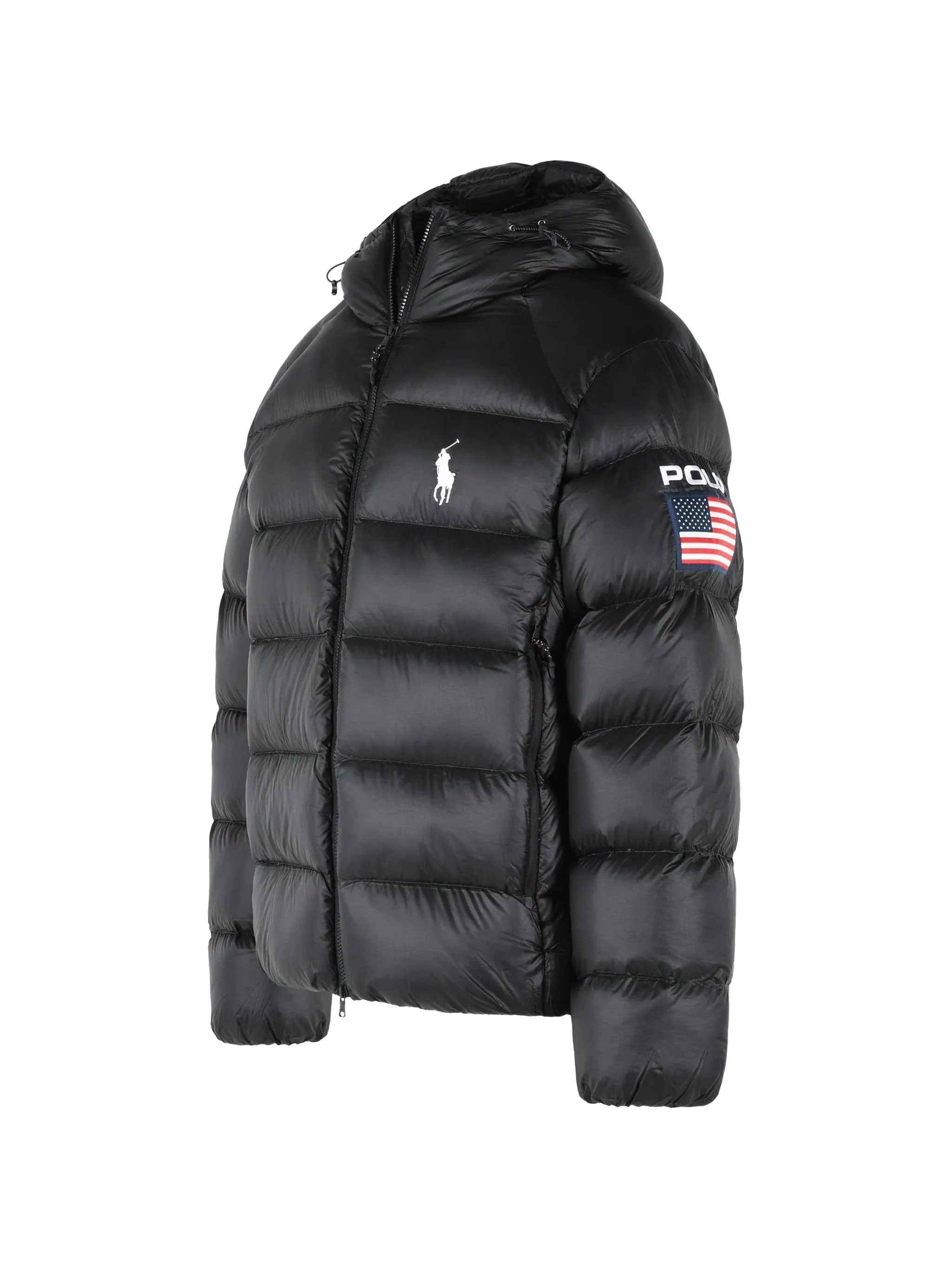 Black Bomber Jacket Quilted Puffer Jacket - Image 3