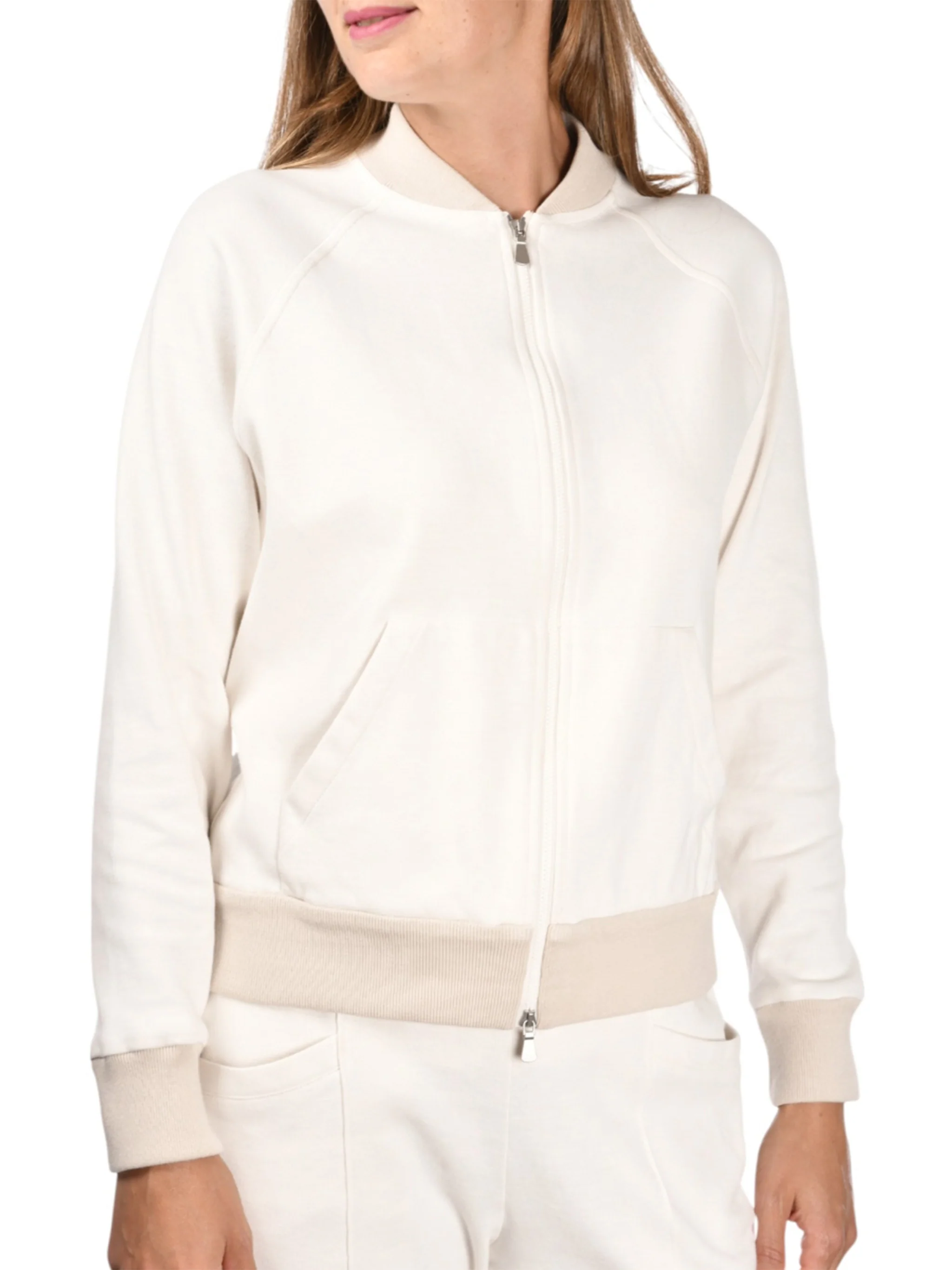 Black Bomber Zip Minimalist Cotton Jacket - Image 3