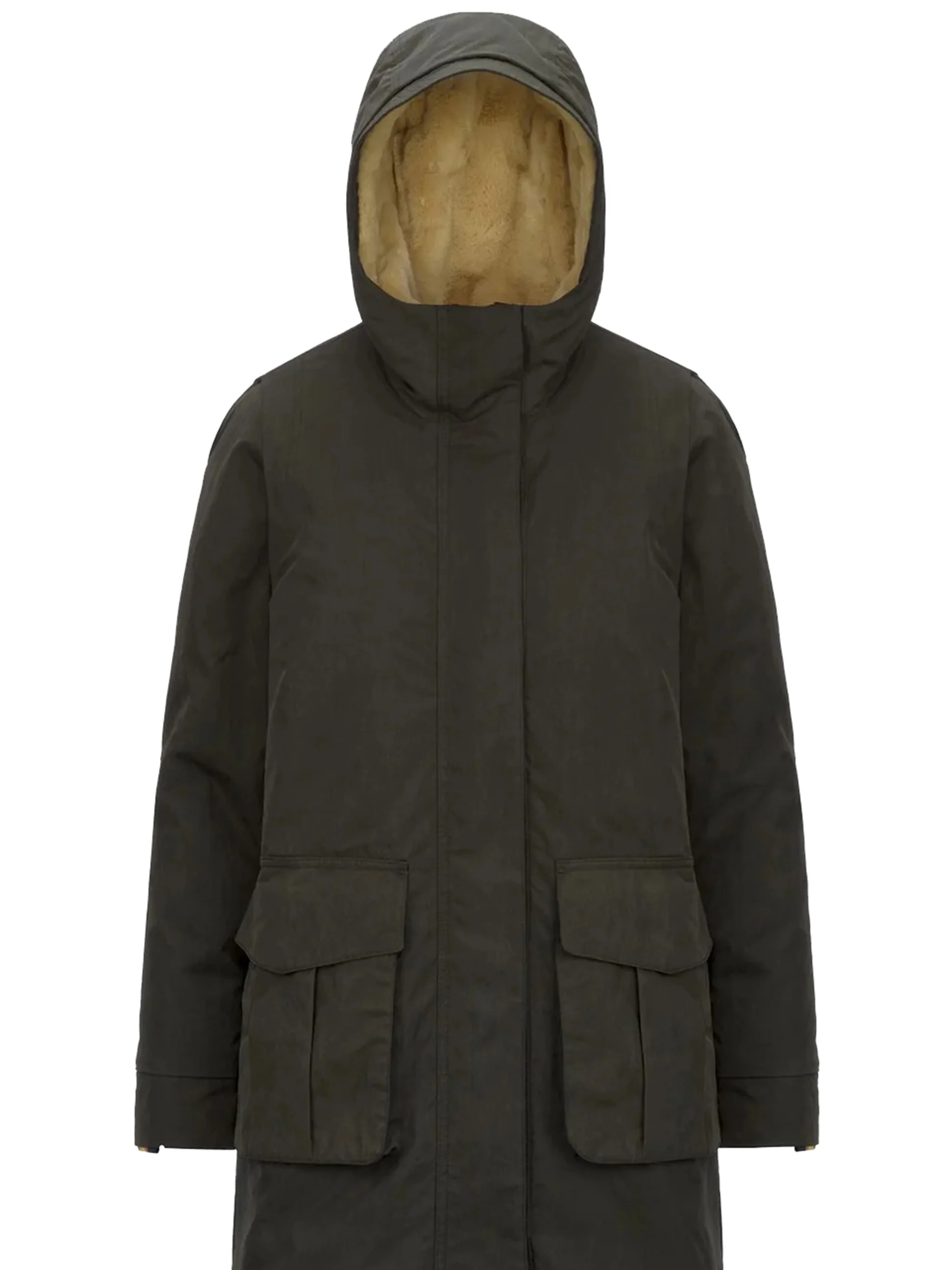 Black Brunil Cotton Feel Hooded Coat - Image 2