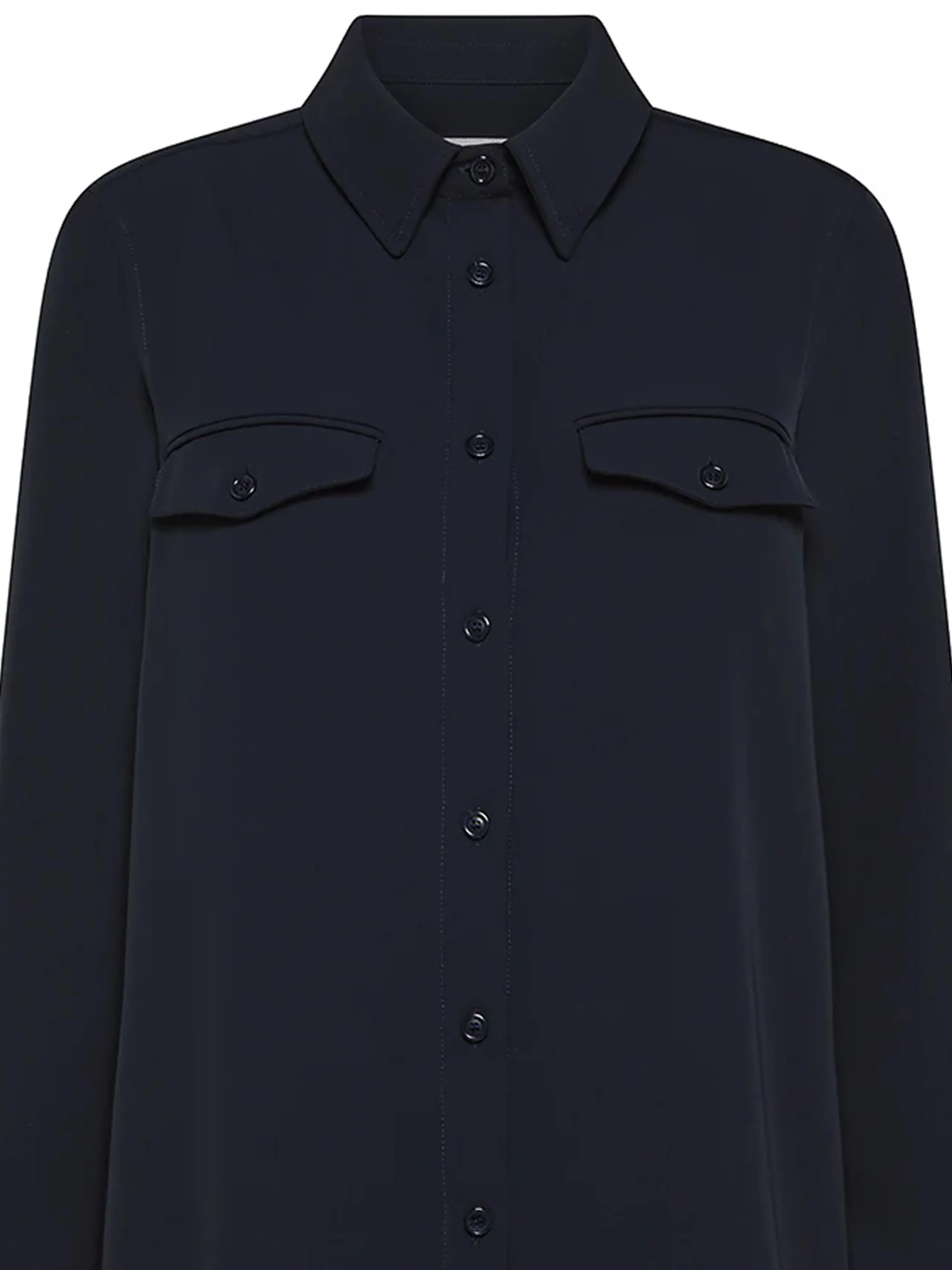 Black Button-Down Flap Pocket Cotton Overshirt - Image 2