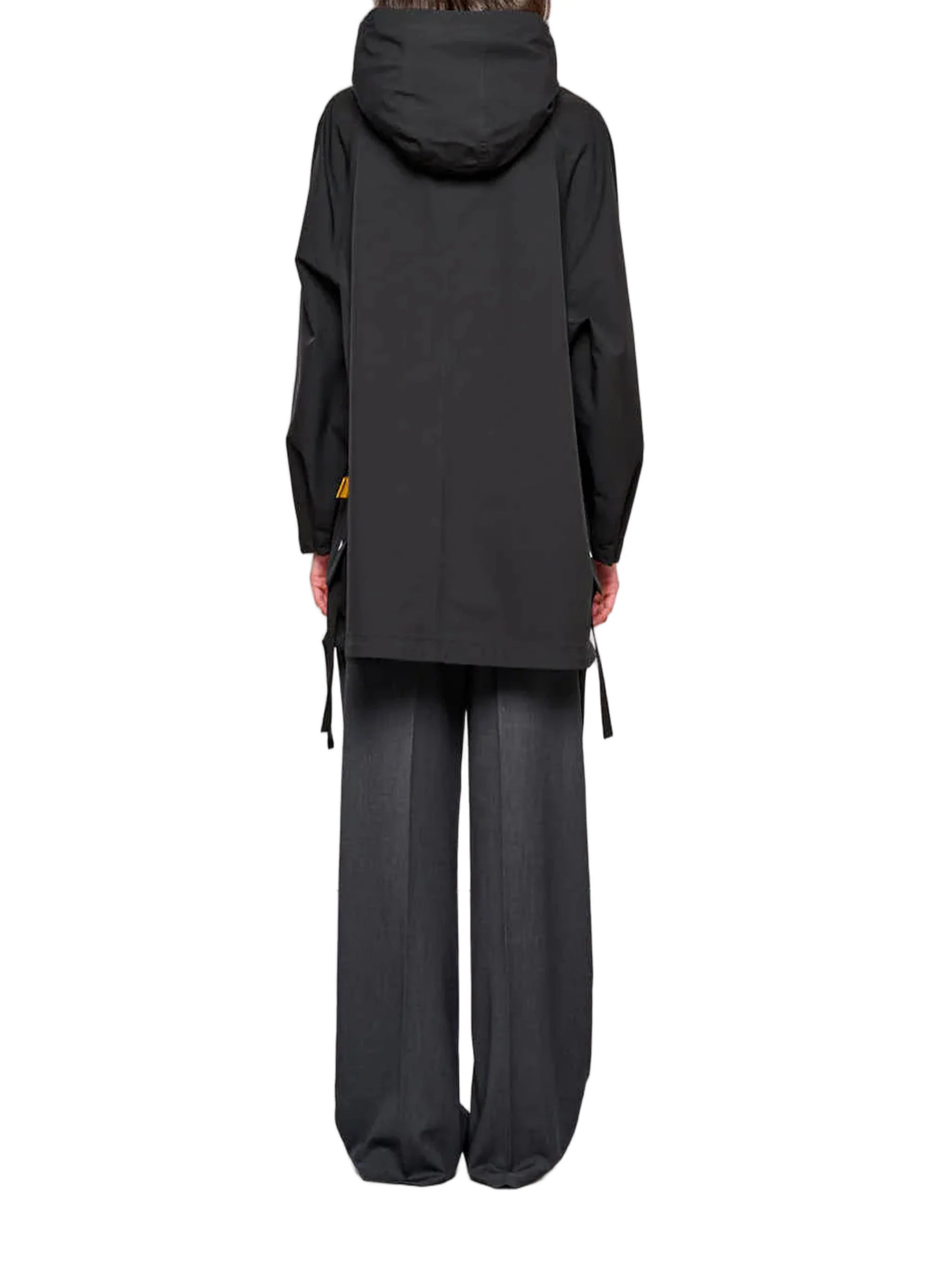 Black Cape Two Layers Hooded Cape Jacket - Image 2