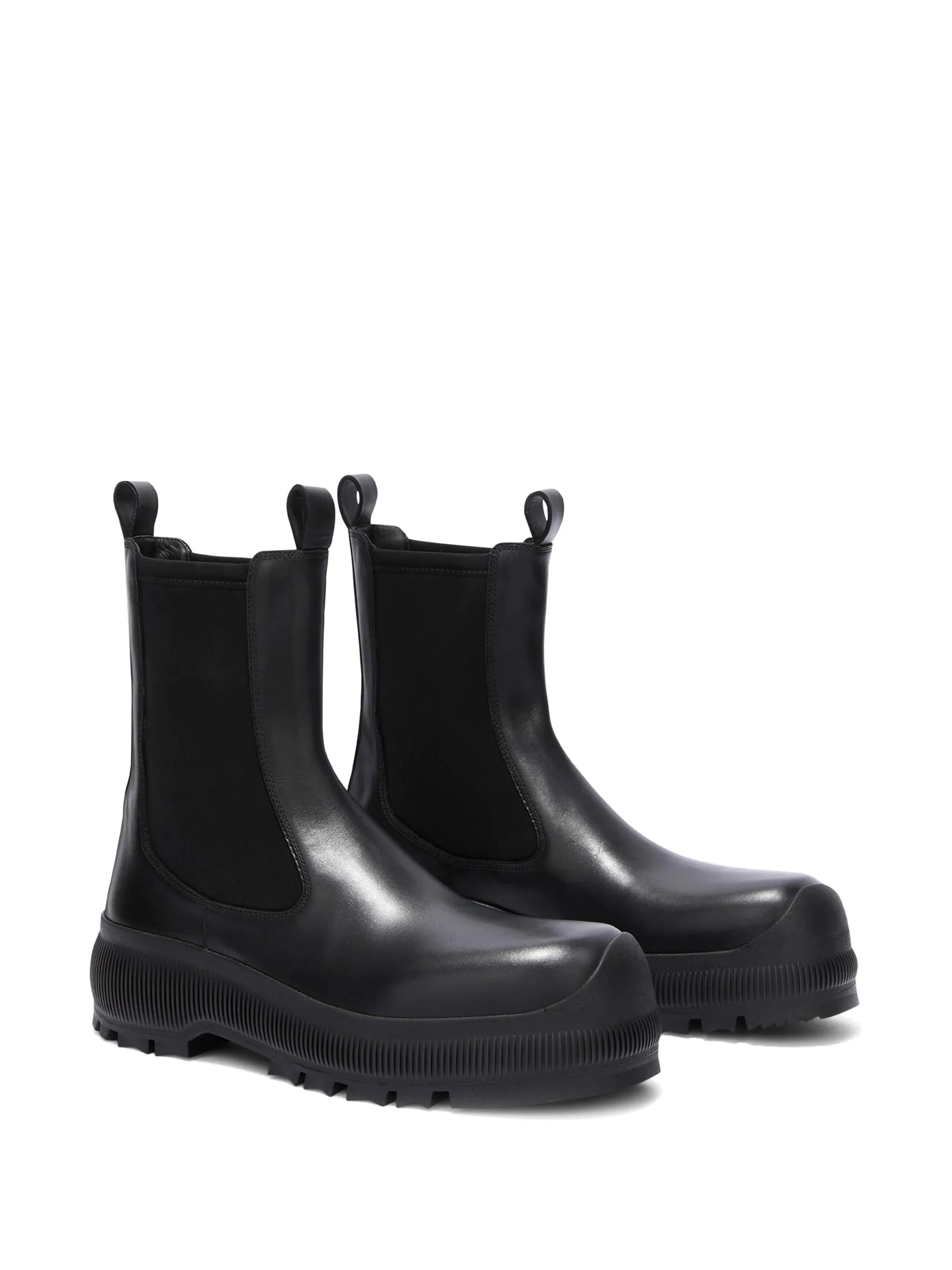 Black Chelsea Vibram Sole Leather Boots - Image 2