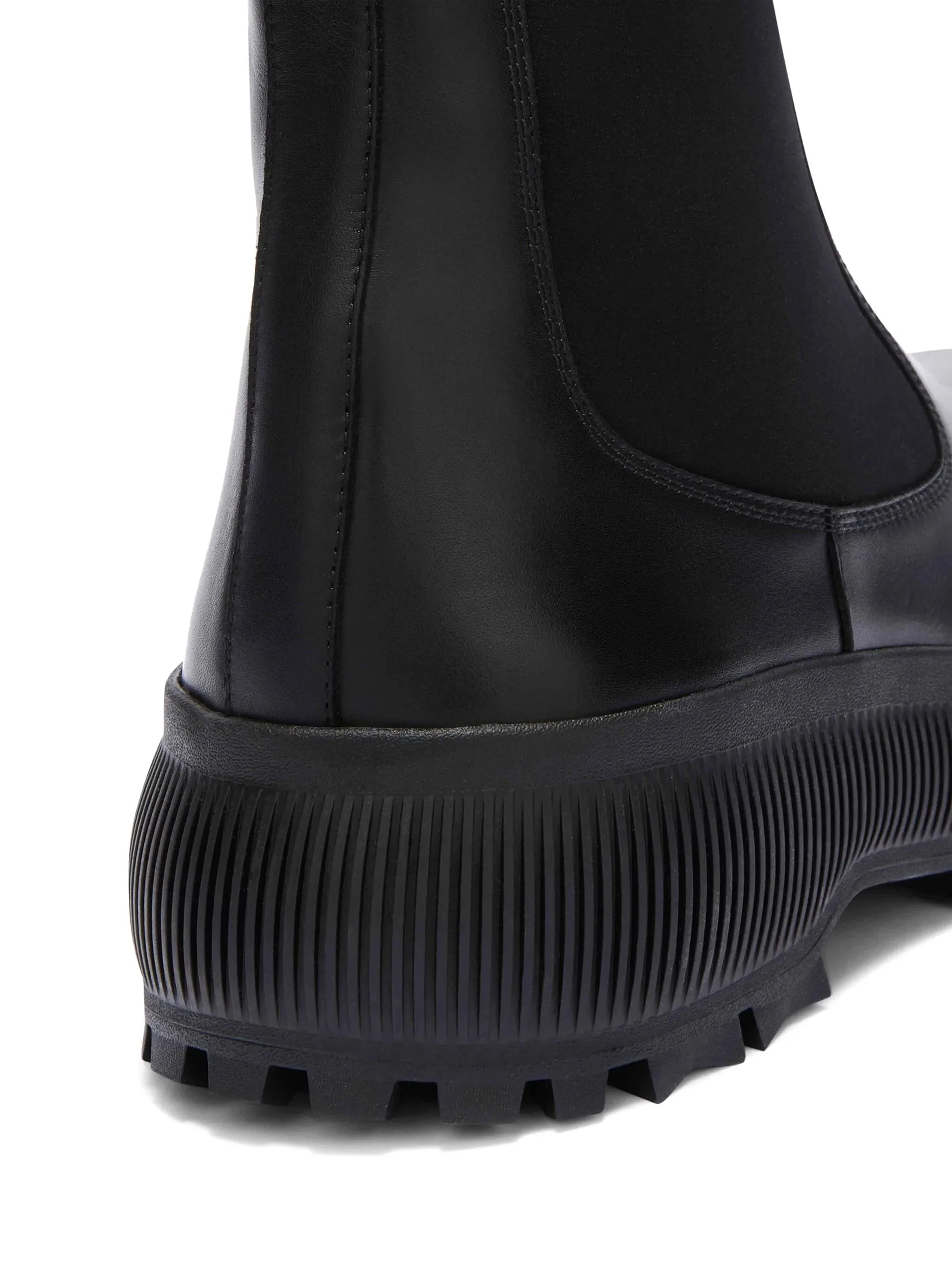 Black Chelsea Vibram Sole Leather Boots - Image 4