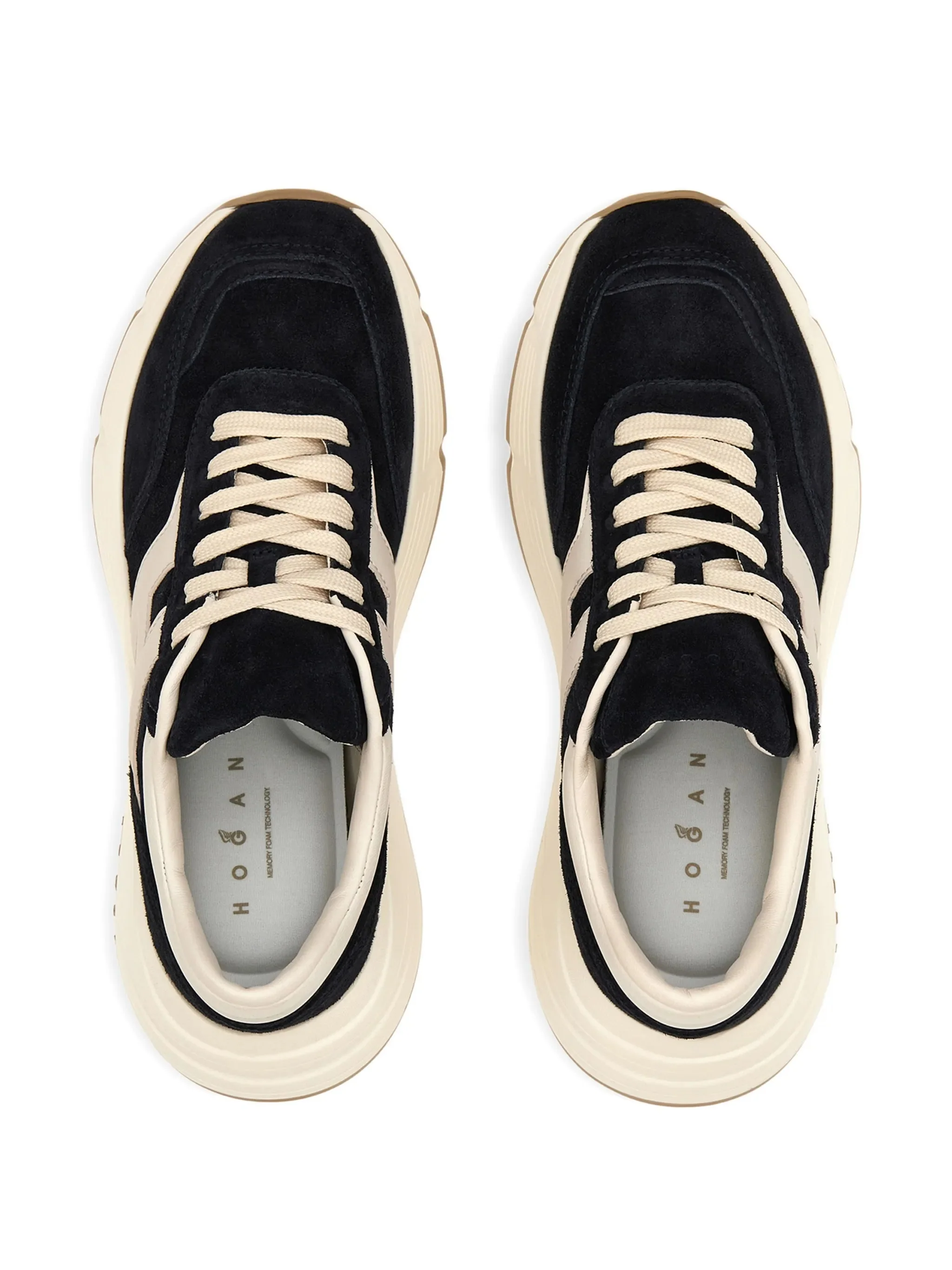 Black Chunky Sole Suede Leather Sneakers - Image 3