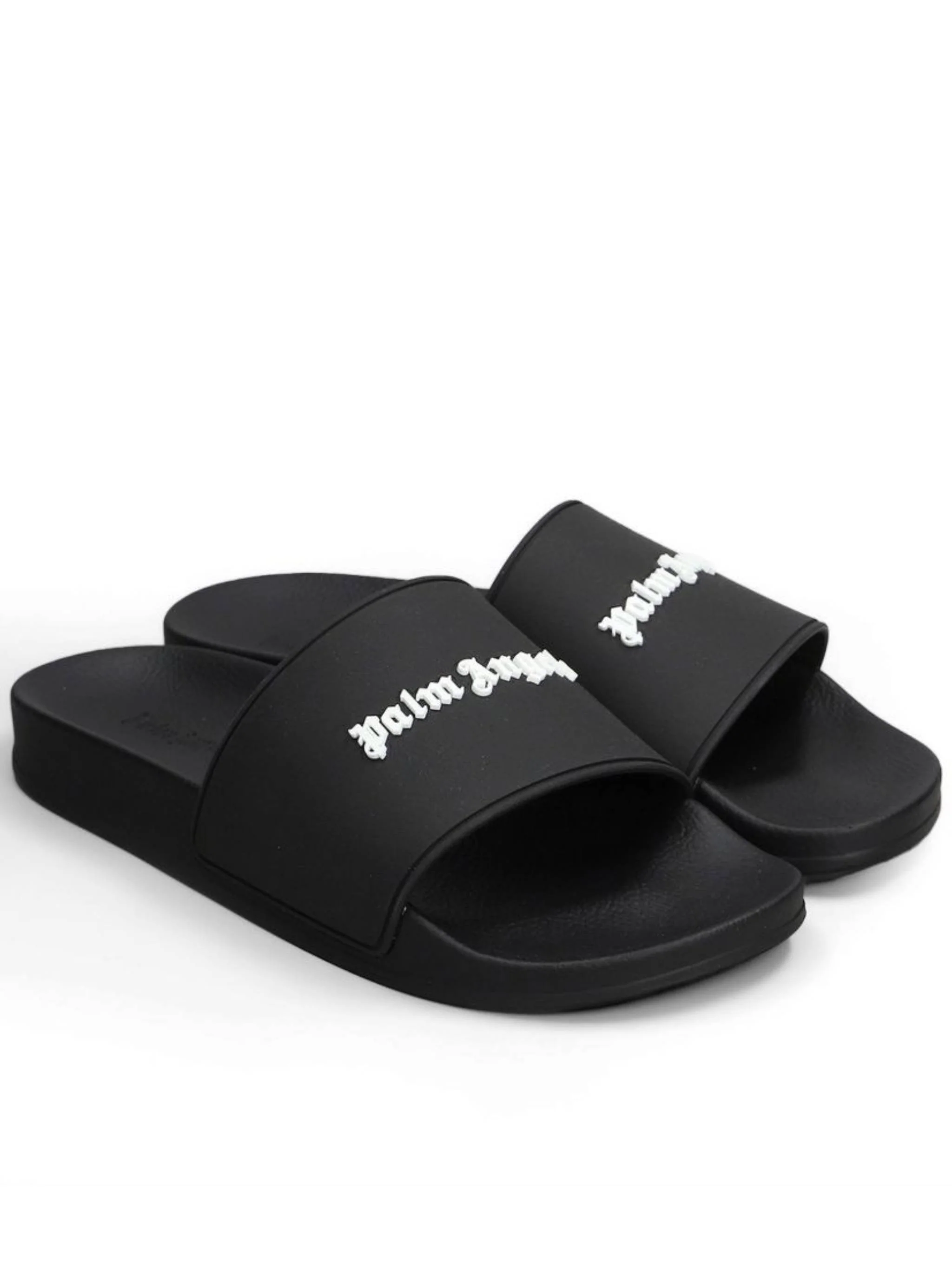 Black Classic Logo Sliders Logo Sandals - Image 2
