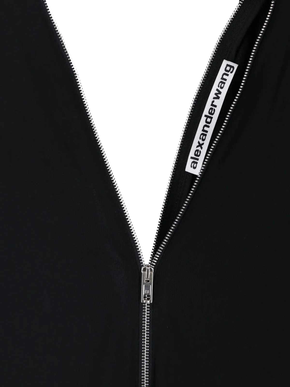 Black Continuous Zipper V-Neck Mini Dress - Image 3
