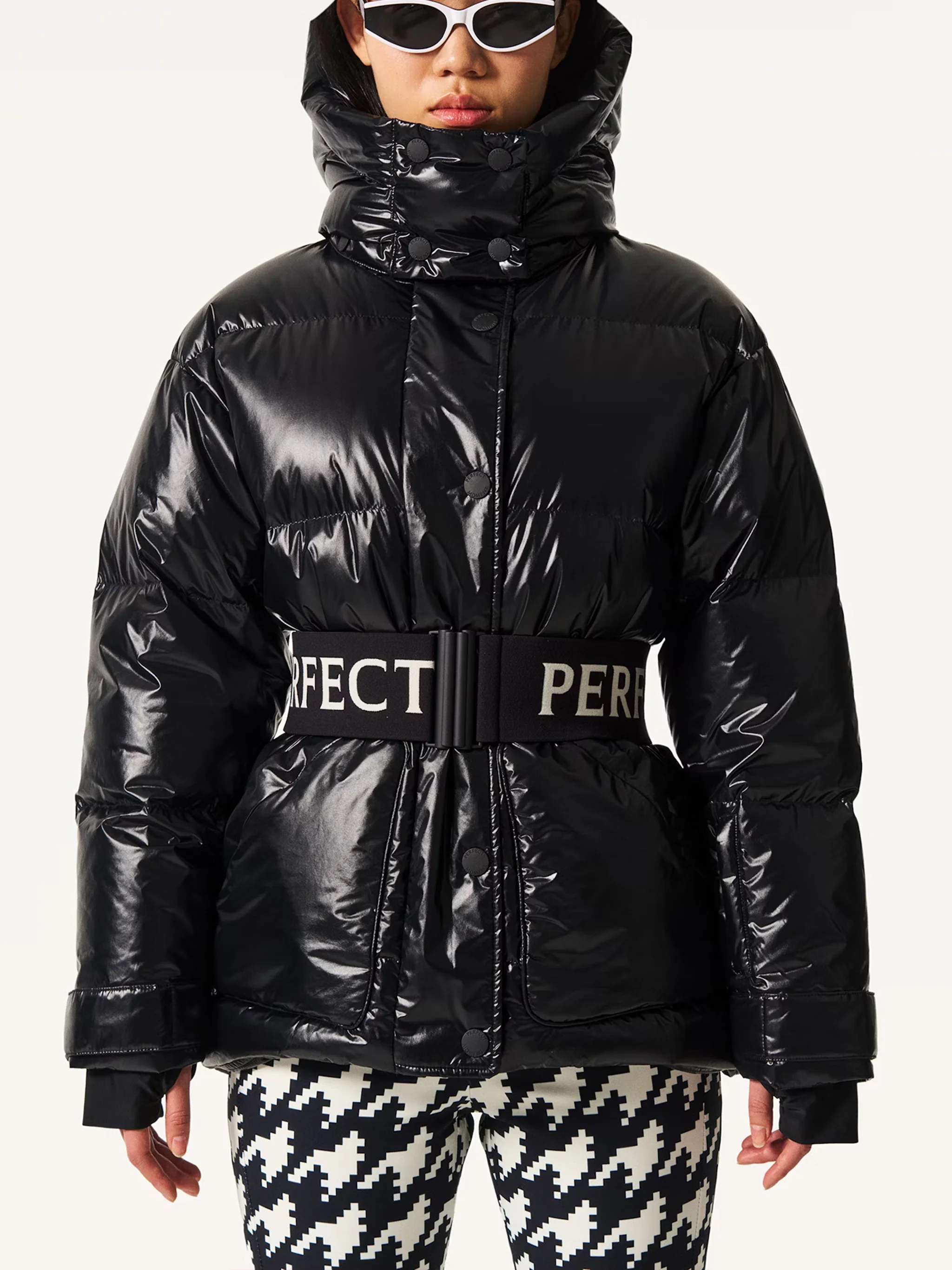 Black Cortina Ski Glossy Puffer Parka - Image 2