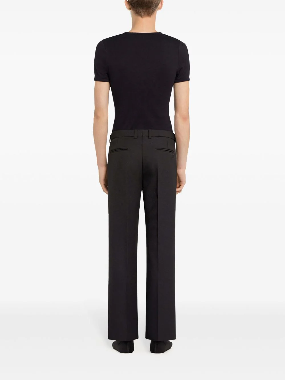 Black Crew Neck Embroidered Logo Polo - Image 3