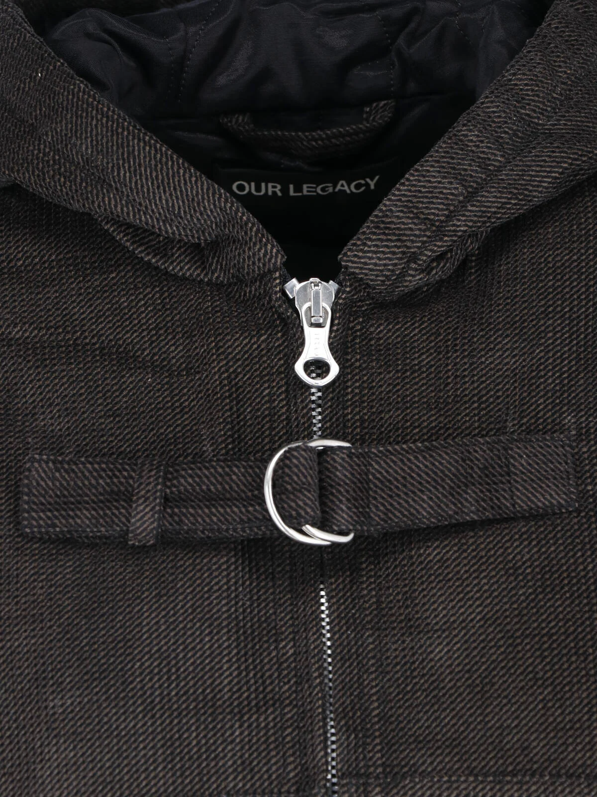 Black Cropped Textured Hooded Jacket - Image 3