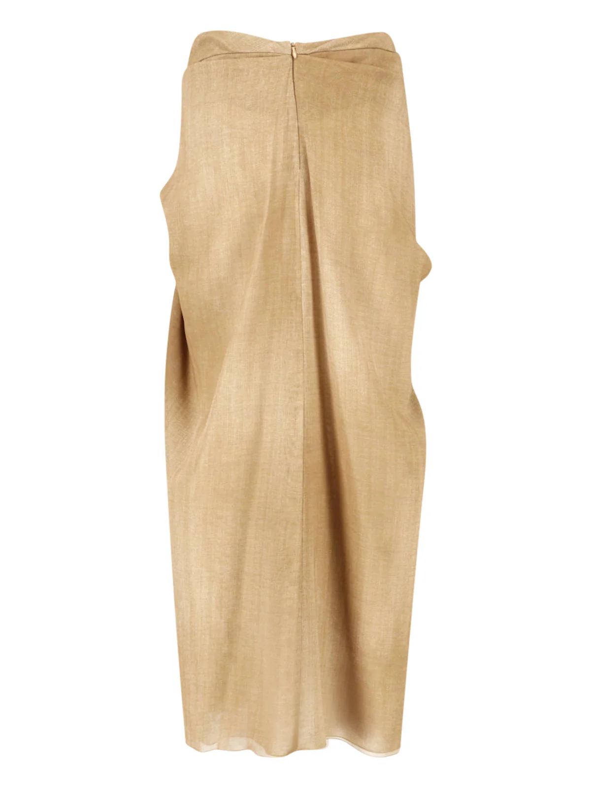 Black Draped Front Knot Midi Skirt - Image 2