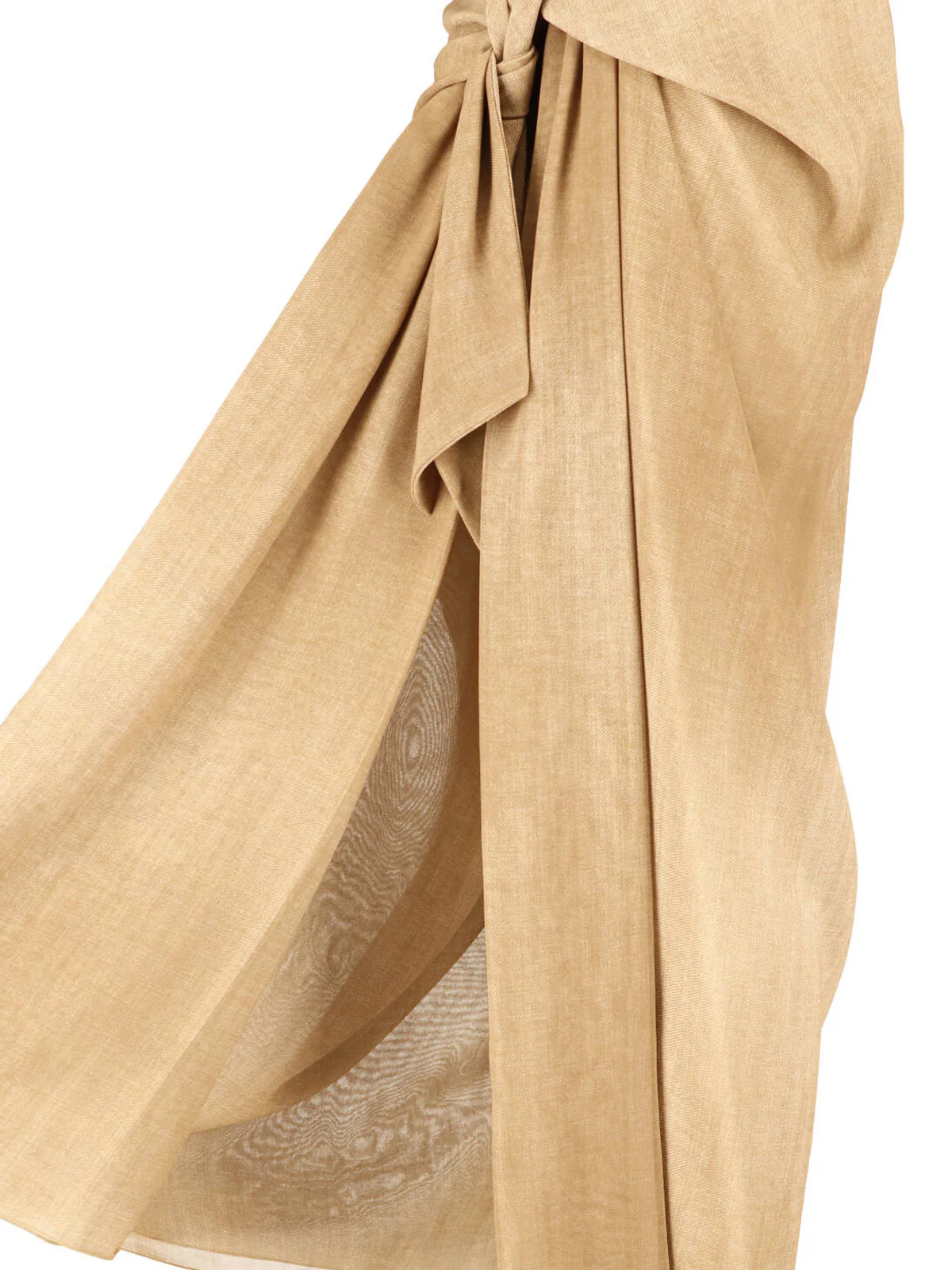 Black Draped Front Knot Midi Skirt - Image 5