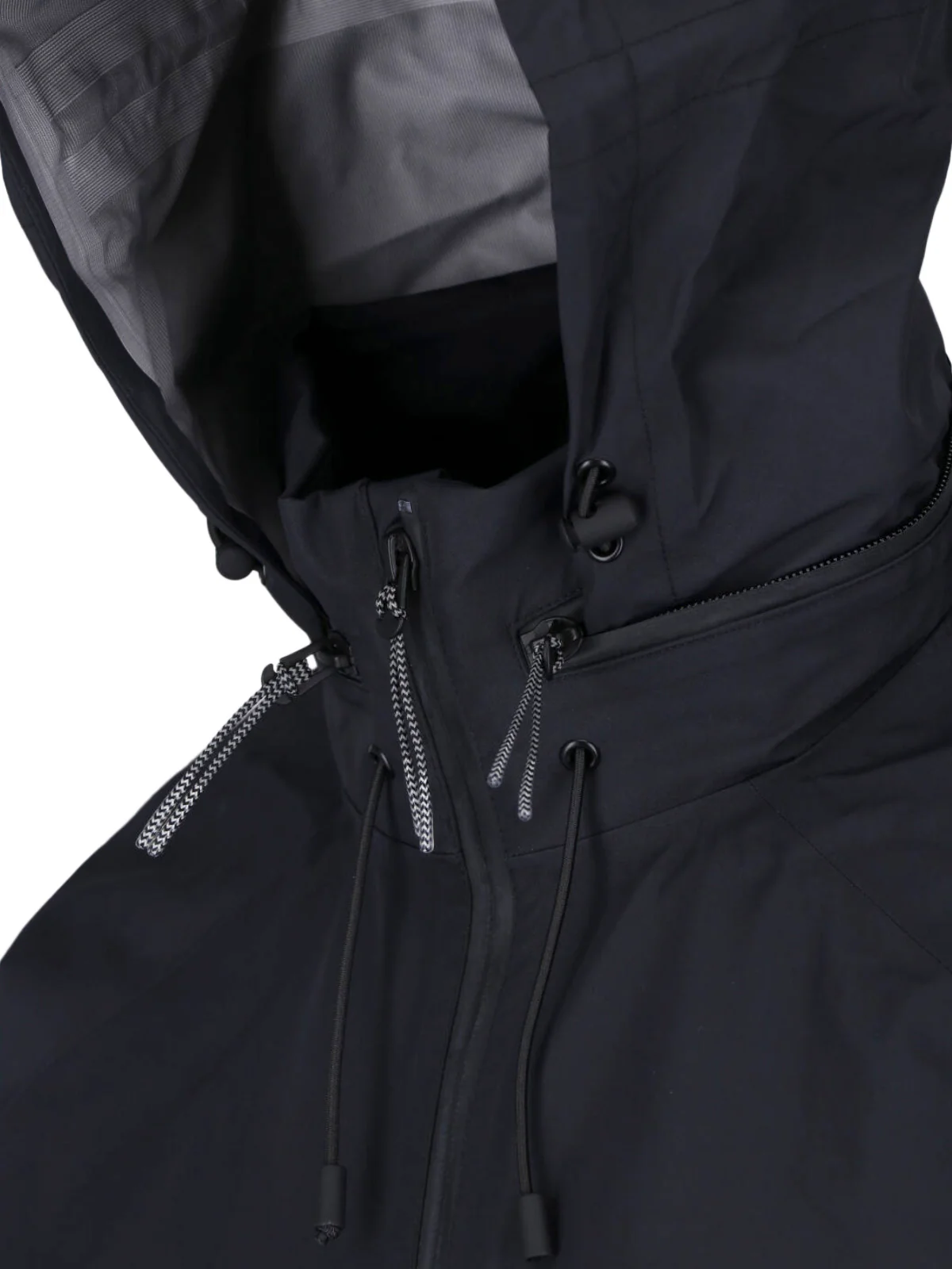 Black Functional Adjustable Hooded Jacket - Image 4