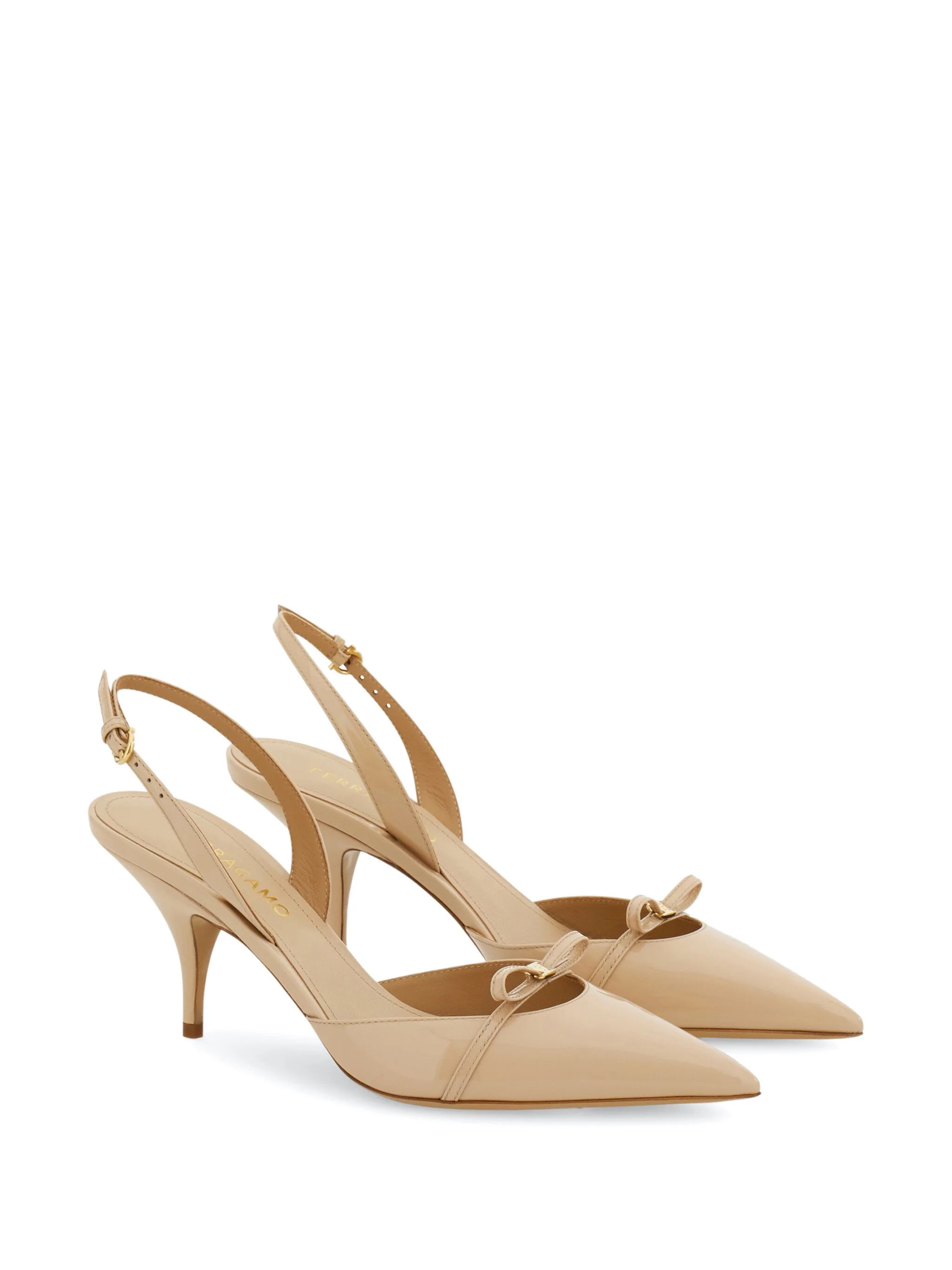 Black Gylla Pointed Toe Patent Pumps - Image 2